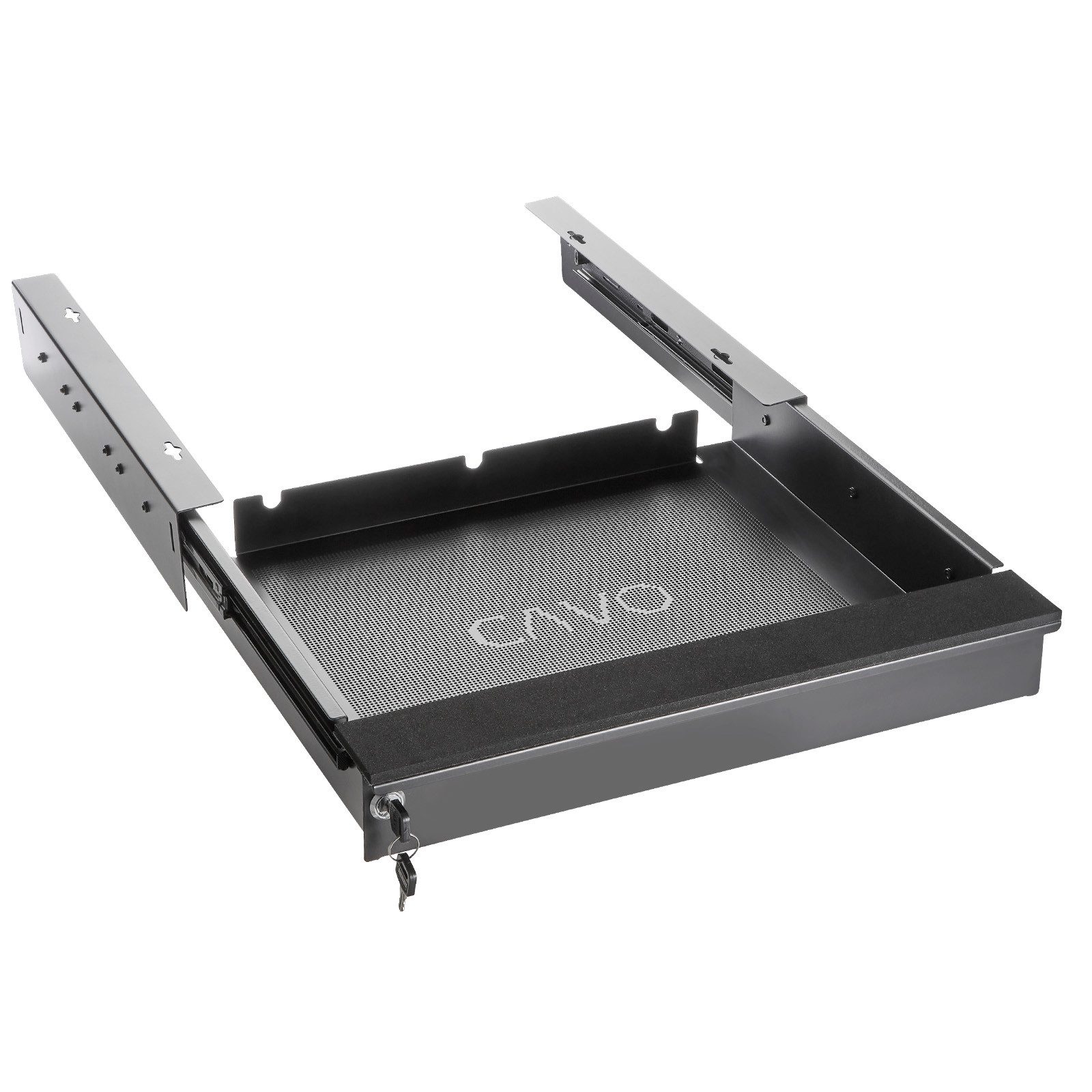 CAVO Schublade Unterbau Laptop-Schublade schwarz abschließbar Tischschublad (1 St), Tisch Dokumentenschublade 480 x 446 x 80 mm
