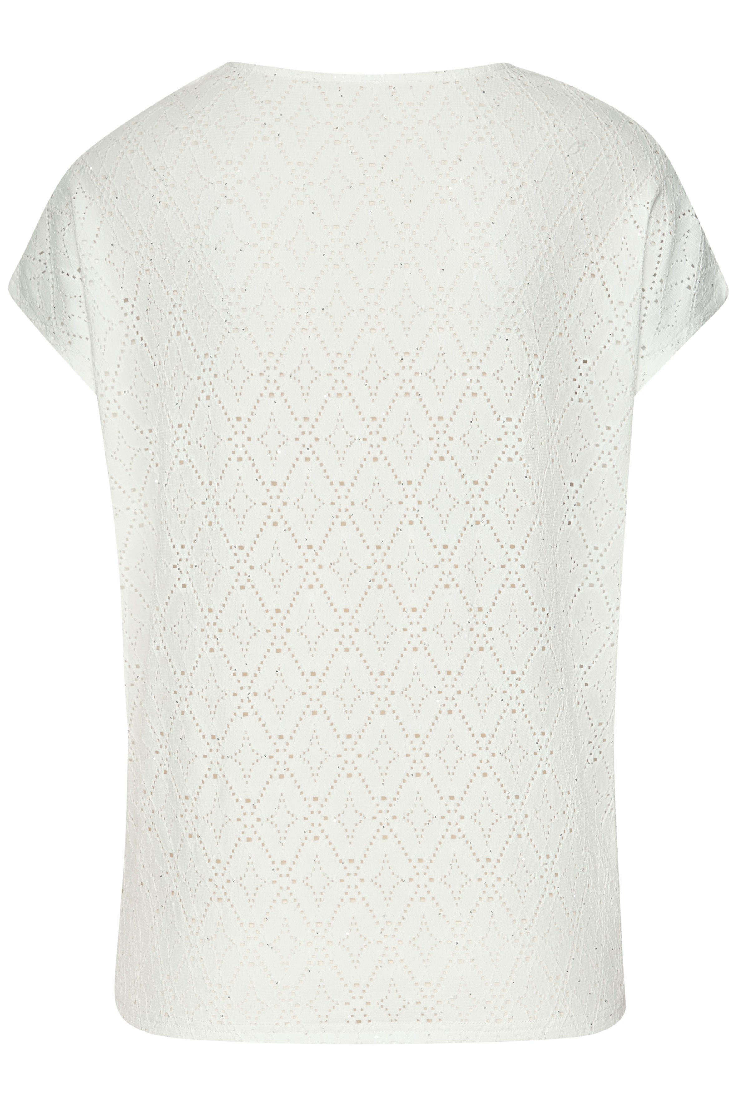 LASCANA Rundhalsshirt mit funkelnden Pailetten aus hochwertiger Ajour-Qualität