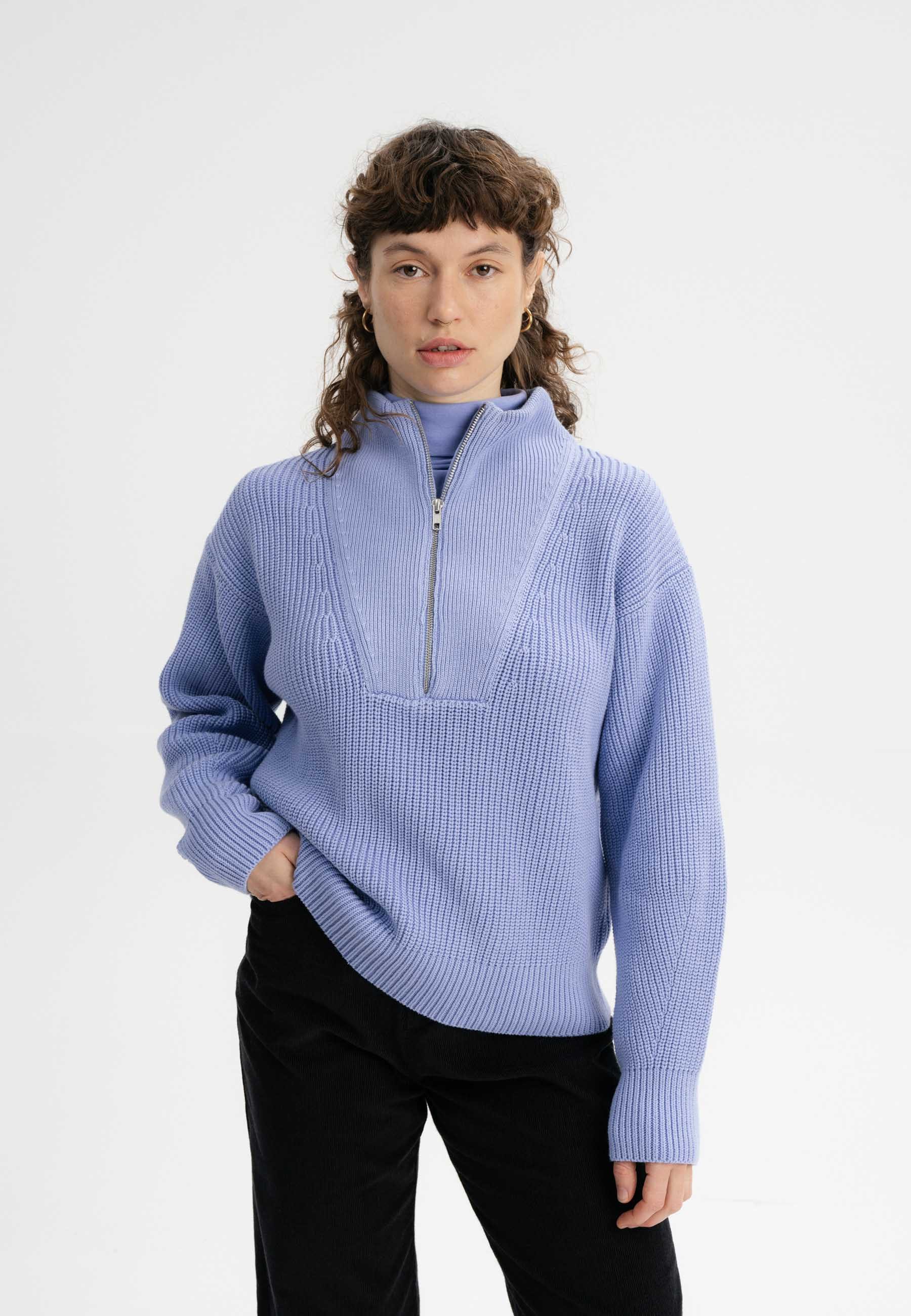 MELA Strickpullover Damen Rippstrick Troyer KIMAYA günstig online kaufen