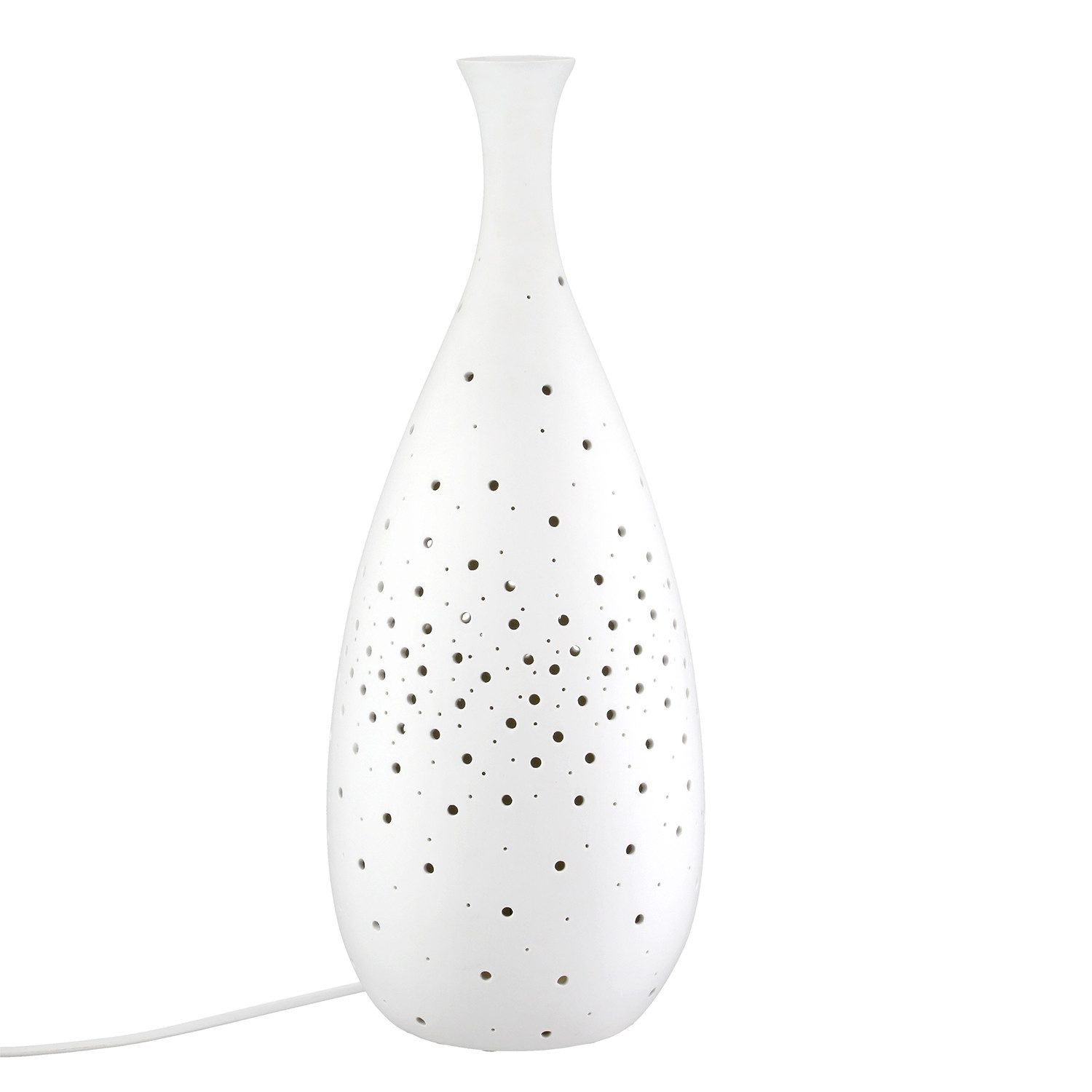 GILDE Tischleuchte GALAXY Tischleuchte - weiß - Porzellan - Höhe 42cm x Ø 16cm - Lampe, Tischlampe - Schreibtischlampe - Nachttischlampe