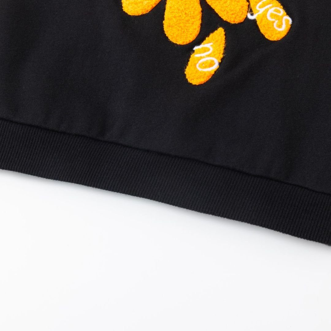 suebidou Sweatshirt Plüsch-Sweatshirt mit schwarz Rückenöffnung (134-tlg) und Schleife