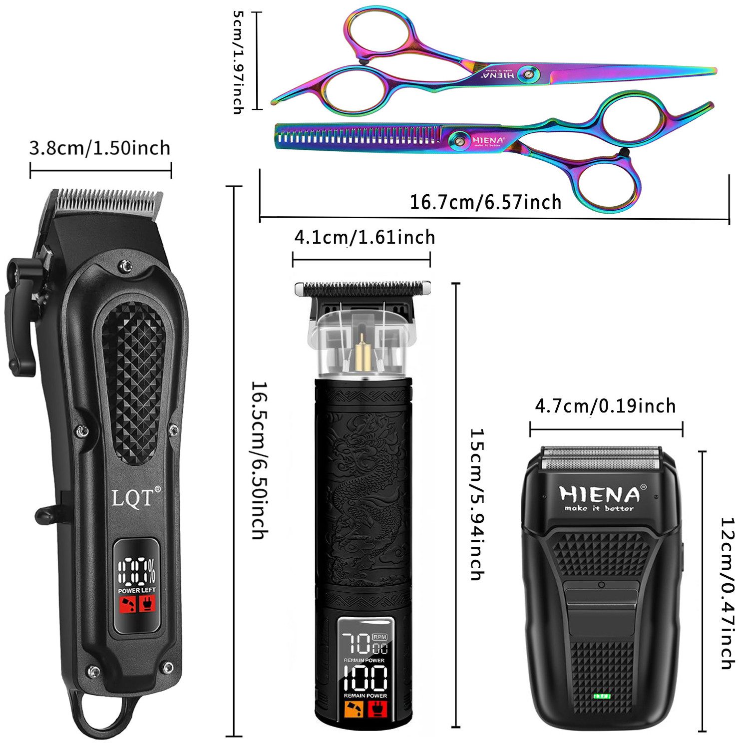 ibettertec Haarschneider Haarschneider, Professionelles Haarschneidemaschine Set für Herren, profi Barber Rasierer Herren LED Elektrisch Herrenhaarschneider, für Stylisten und Friseure Grooming Kit