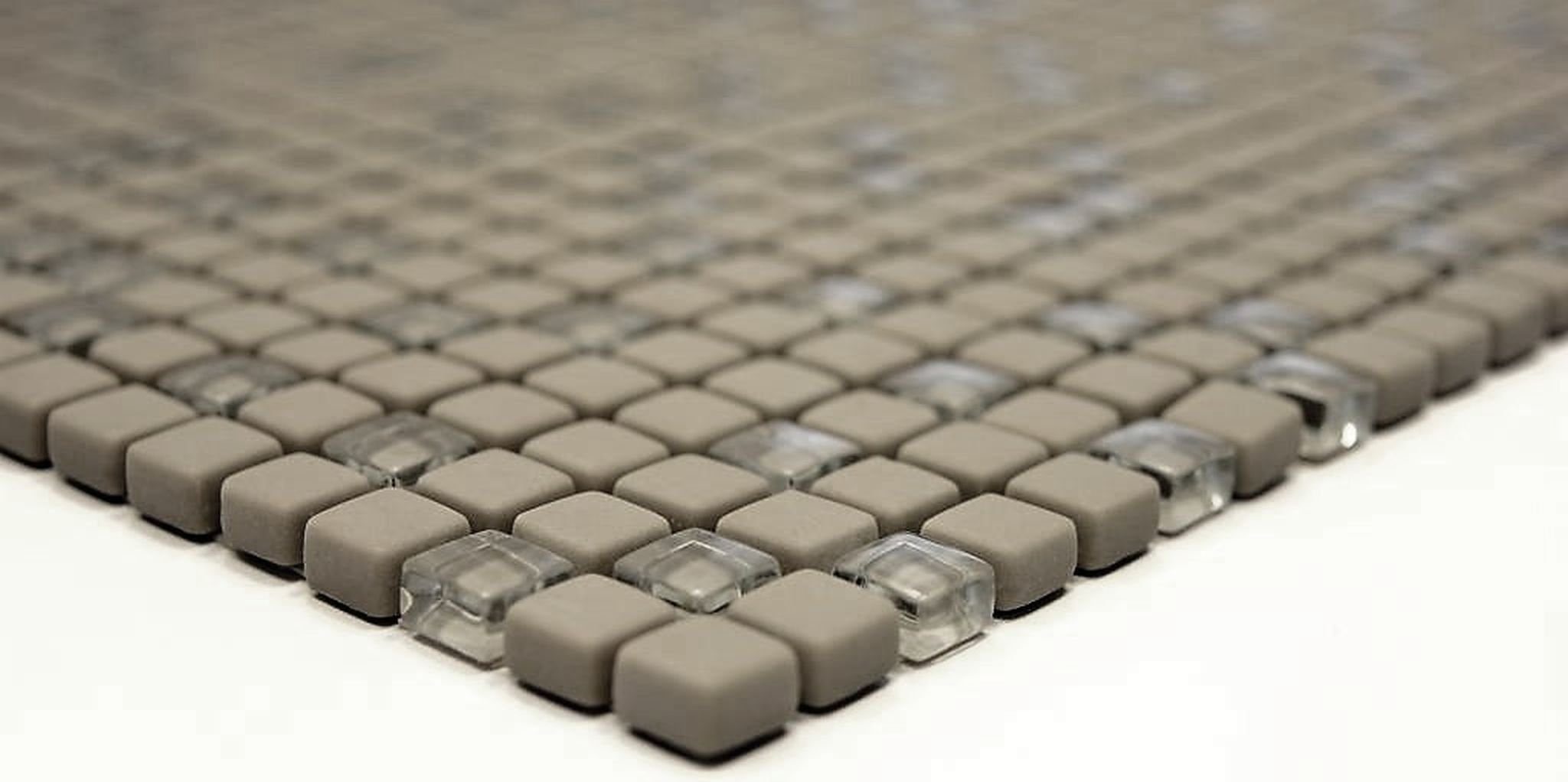 cream matt Glasmosaik Enamel Nachhaltiger Wandbelag Mosaikfliesen Recycling Mosani
