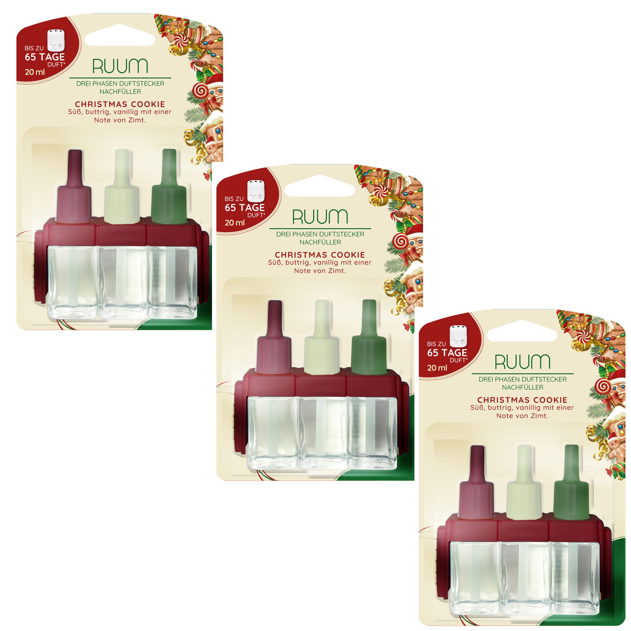 RUUM Raumduft-Nachfüllflasche Kompatibel mit 3Volution Duftstecker (Spar-Set, 3-St., (3er Pack) 20ml)