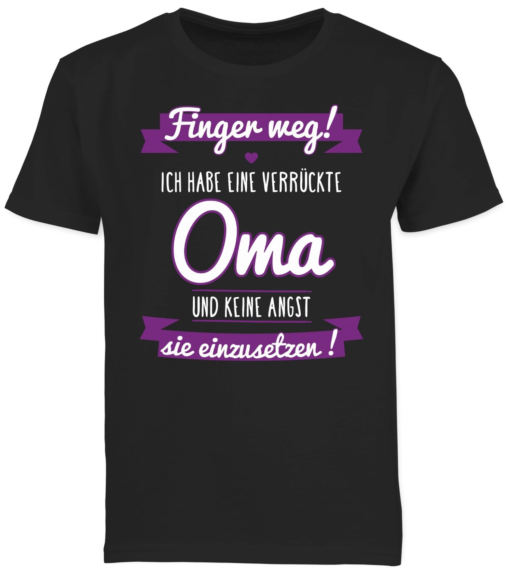 Shirtracer T-Shirt Finger weg ich habe eine verrückte Oma I (1-tlg) Statement Sprüche Kinder
