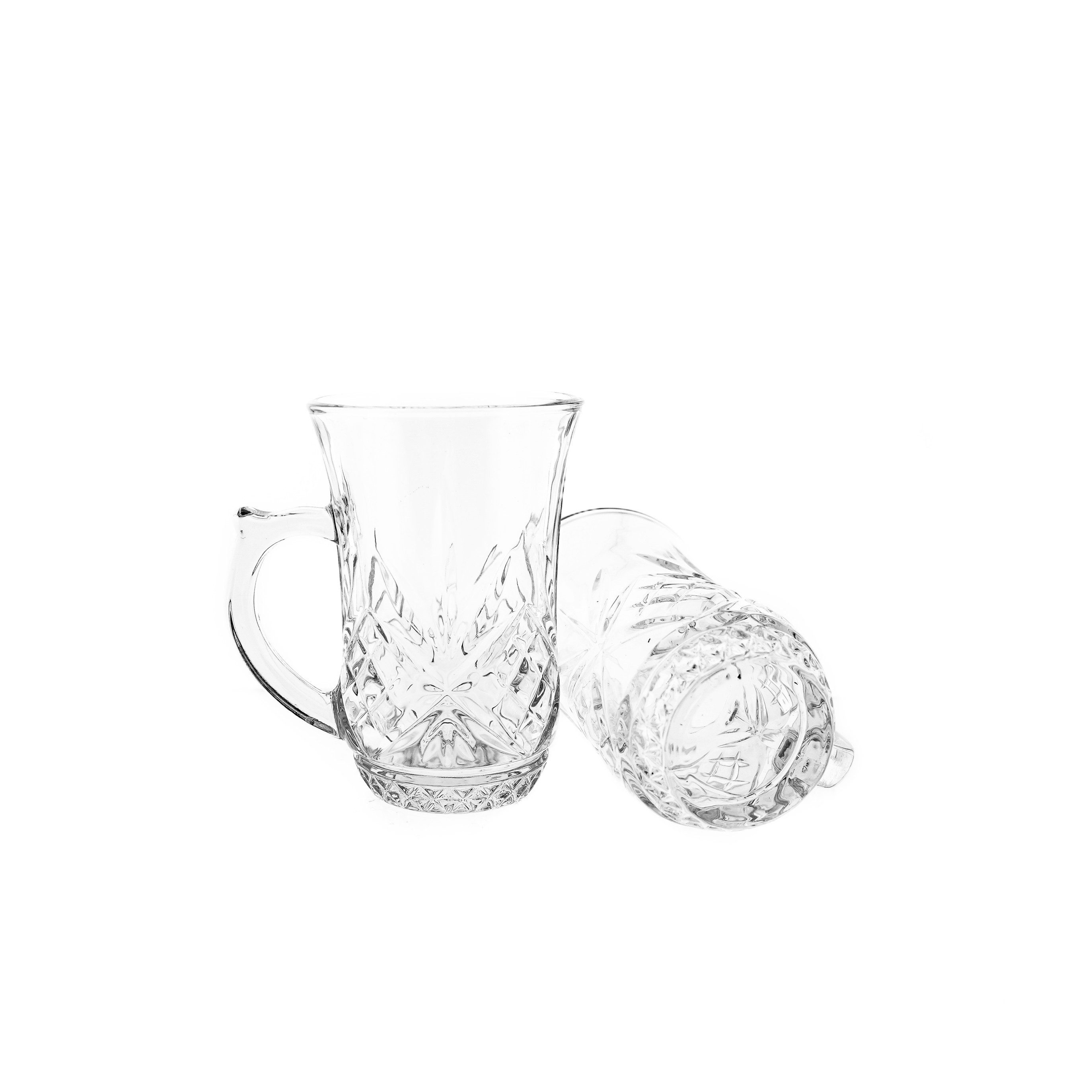 Gläser-Set 6er Set Teegläser mit Henkel 155 ml Trinkgläser Transparent