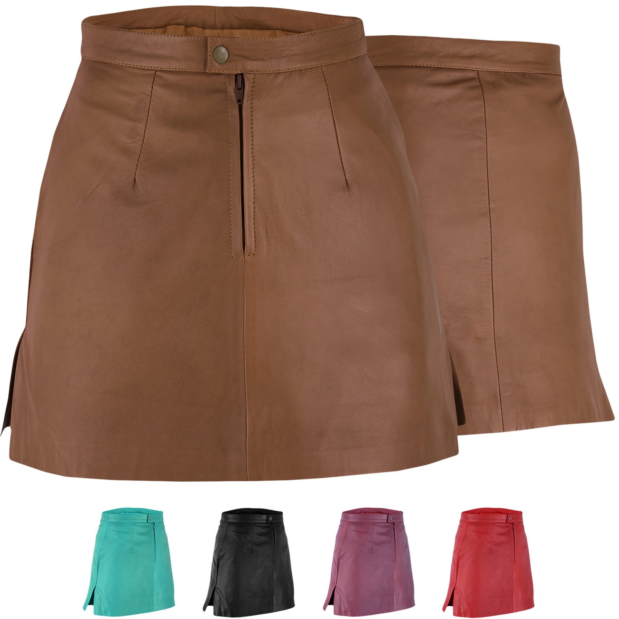 German Wear Lederrock Trend451R Mini Mini Lederrock echtes Leder schwarz günstig online kaufen