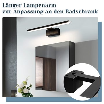 ZMH LED Spiegelleuchte Badezimmer Schwarz 30/40/60CM IP44 Neutralweiß Wandlampe für Keller, Multifunktion, LED fest integriert, 4000k, Wasserdicht, Einfach zu installieren, Augenschutz