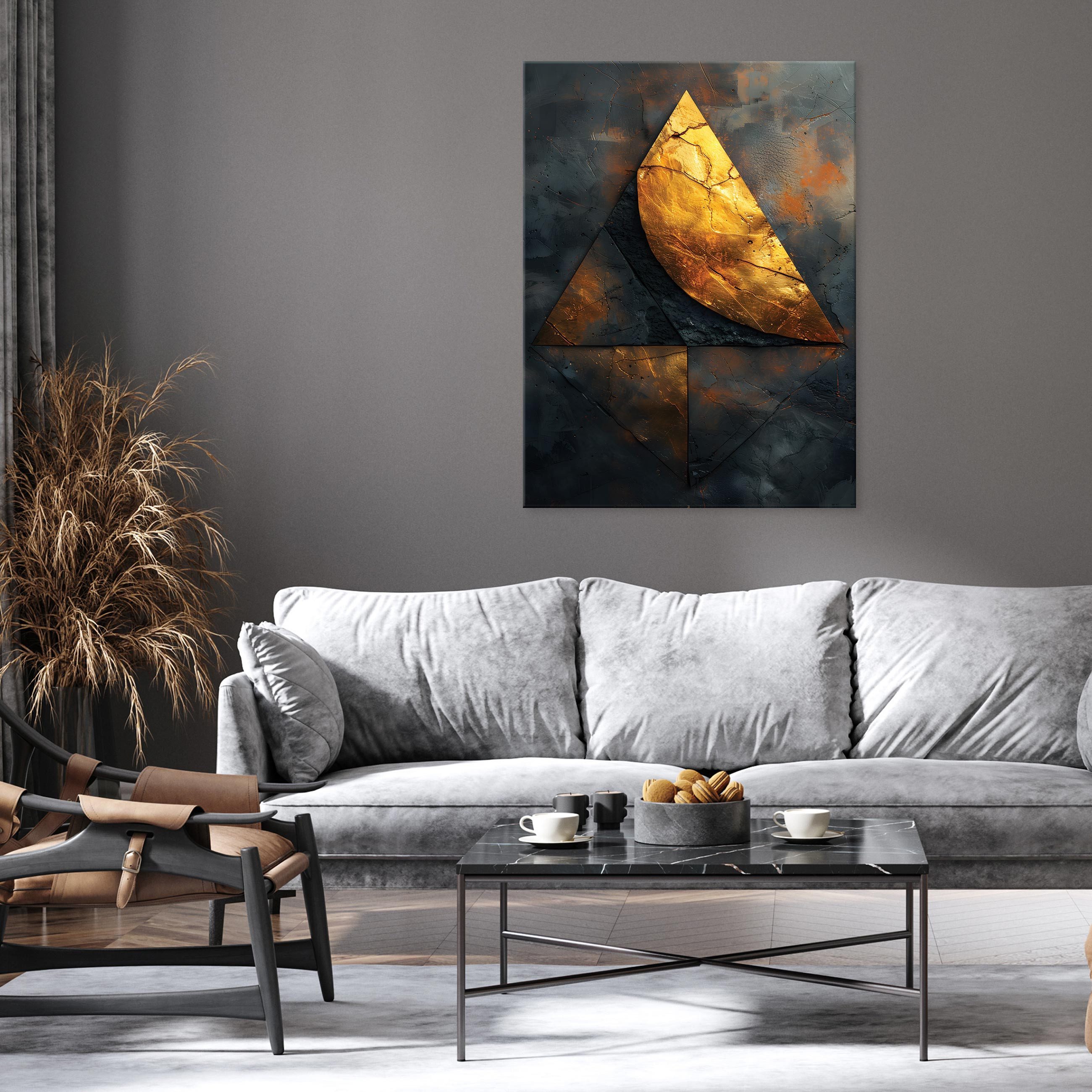 Wallarena Leinwandbild Abstrakt Gold Industrial Loft Wand Deko XXL Bilder W günstig online kaufen