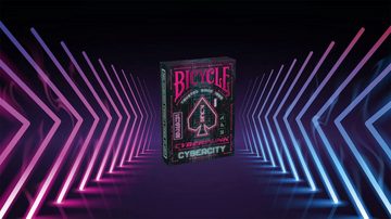 Cartamundi Spiel, Kartenspiel Bicycle Kartendeck - Cyberpunk Cyber City, mit einzigartigem Air-Cushion®-Finish