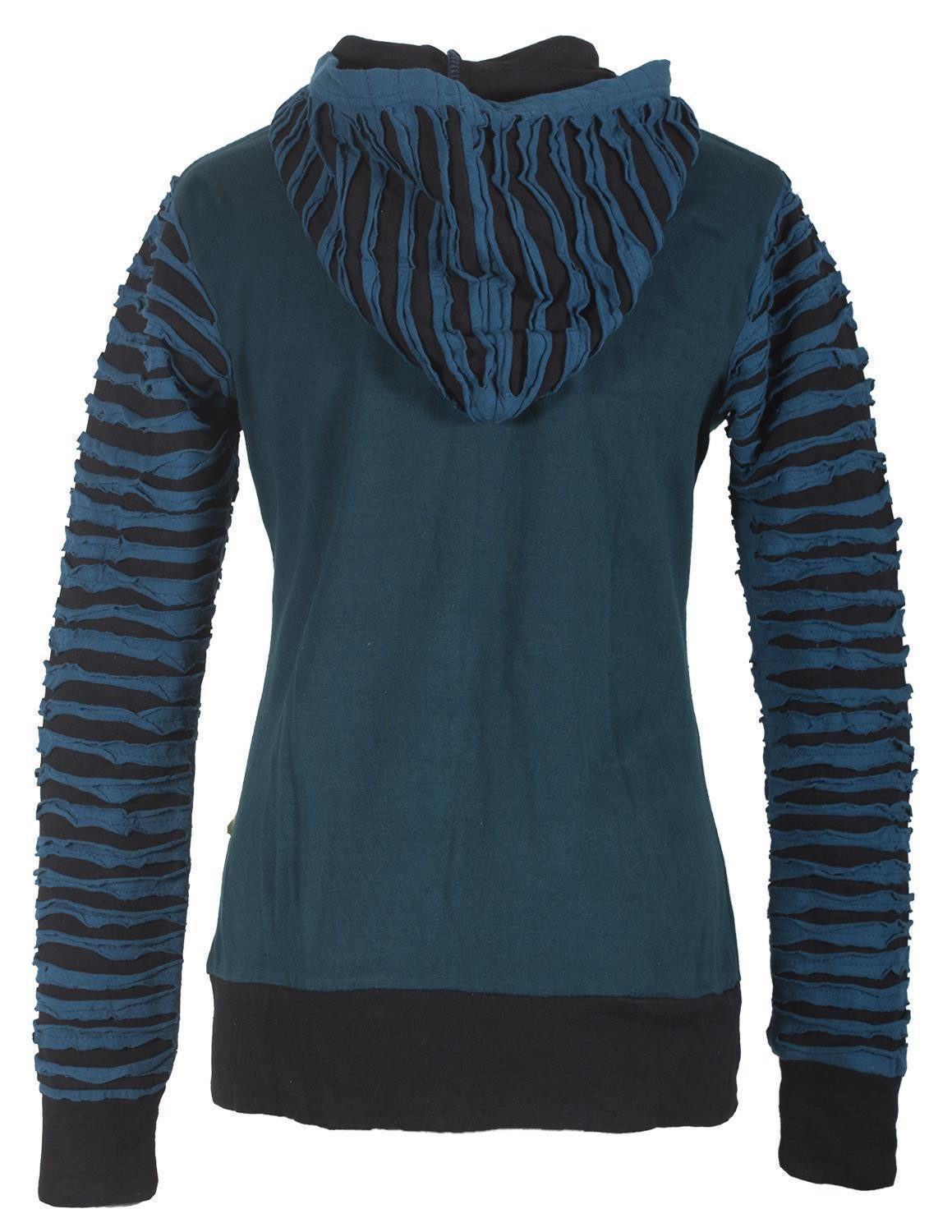 Vishes Kapuzensweatjacke Patchworkjacke Kapuzenjacke Hoodie Cutwork günstig online kaufen
