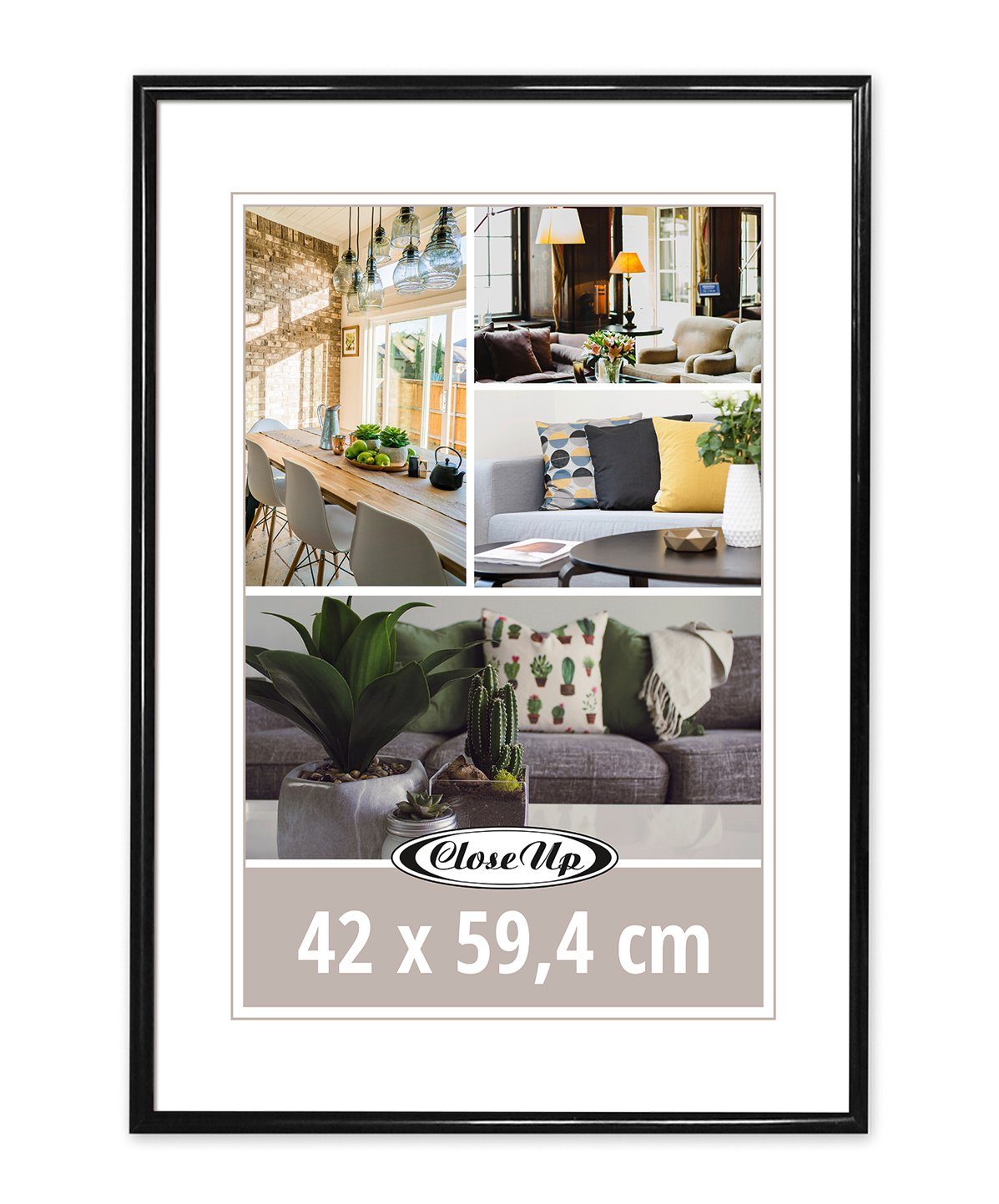 Close Up Bilderrahmen Posterrahmen 42 x 59,4 cm DIN A2 Kunststoff schwarz günstig online kaufen