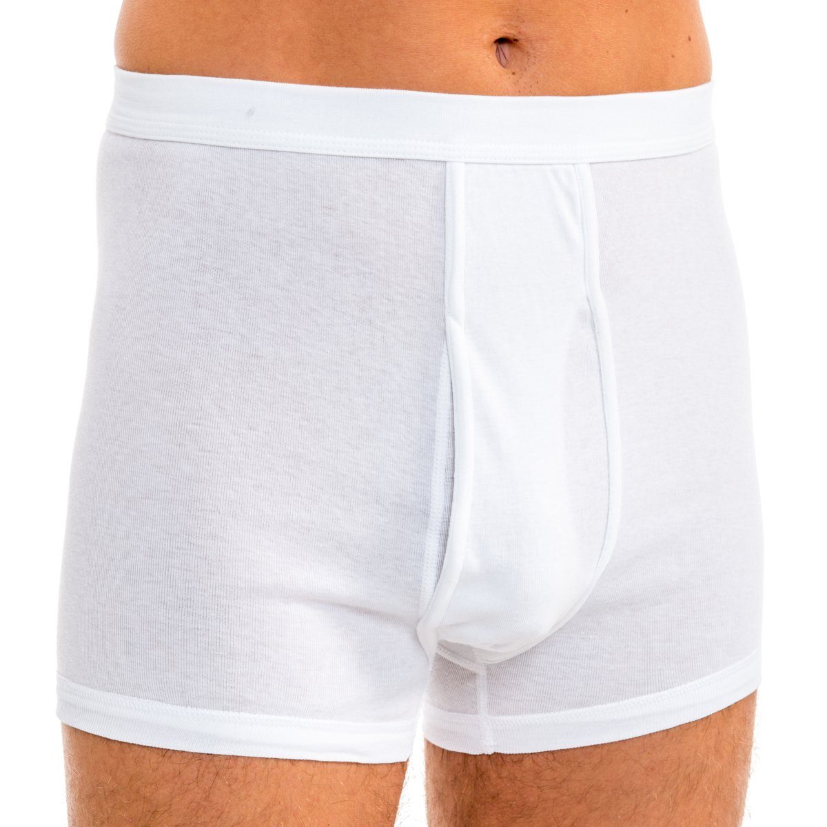 HERMKO Retro Boxer (Pack, 4er) Bio-Baumwolle Feinripp Pagen mit Eingriff hoher Weichbund