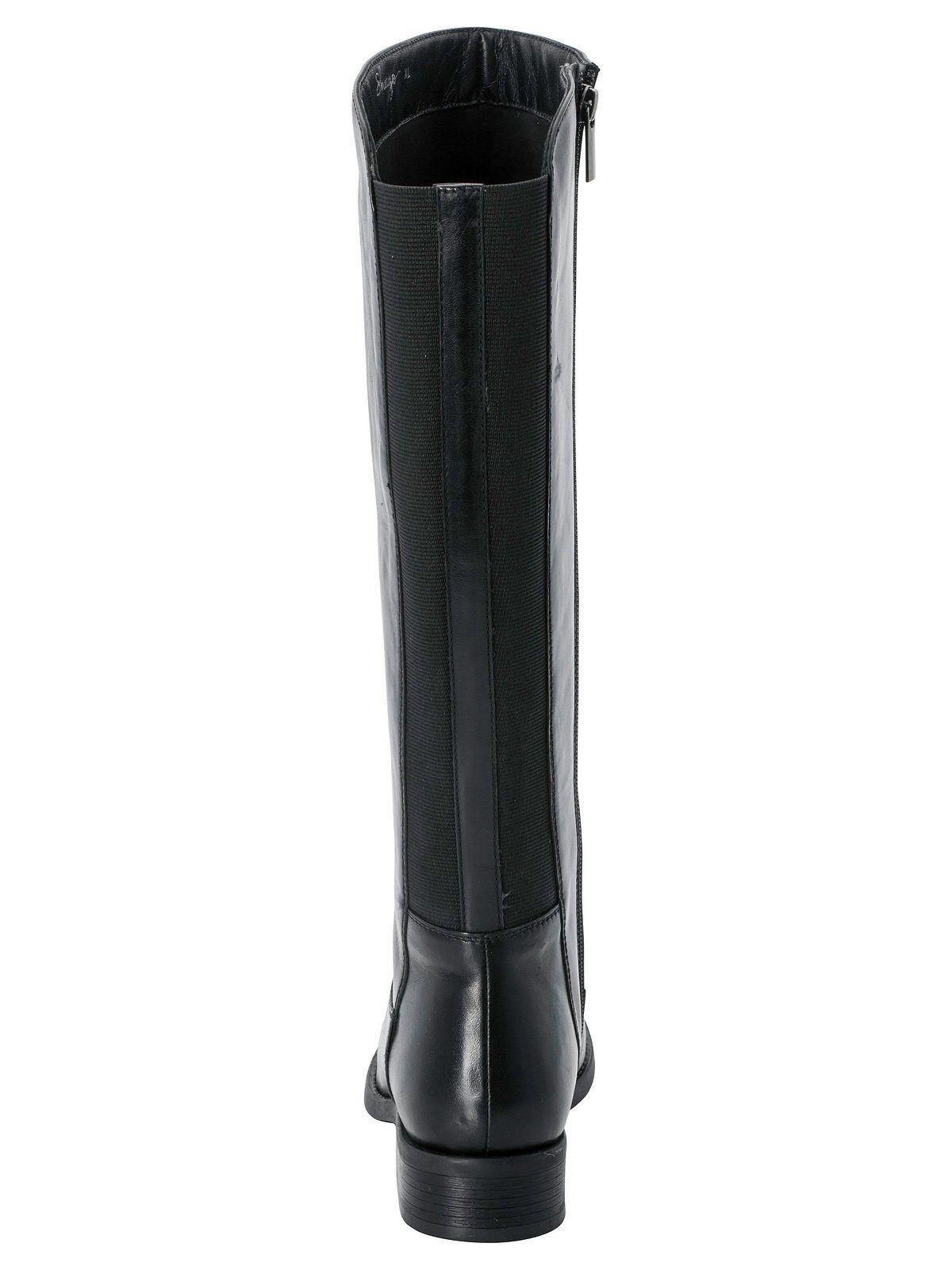Sheego Große Größen Weitschaftstiefel aus Leder, mit Stretcheinsatz