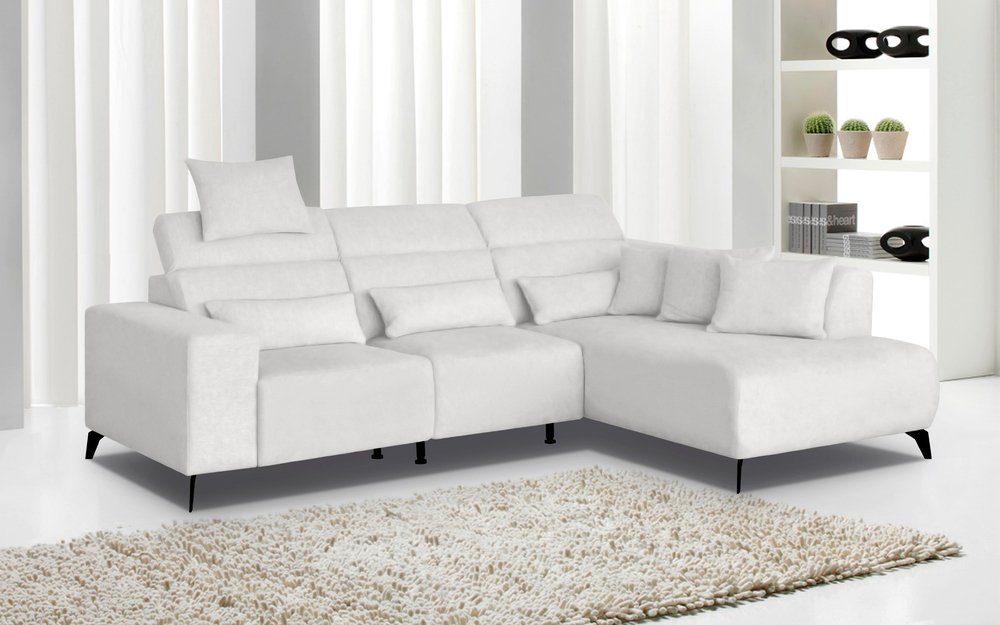 Stylefy Ecksofa Monsalve, L-Form, Eckcouch, mit frei mane rechts inklusive bestellbar, Relaxfunktion Rückenteilverstellung, links oder Raum im stellbar, Kissen