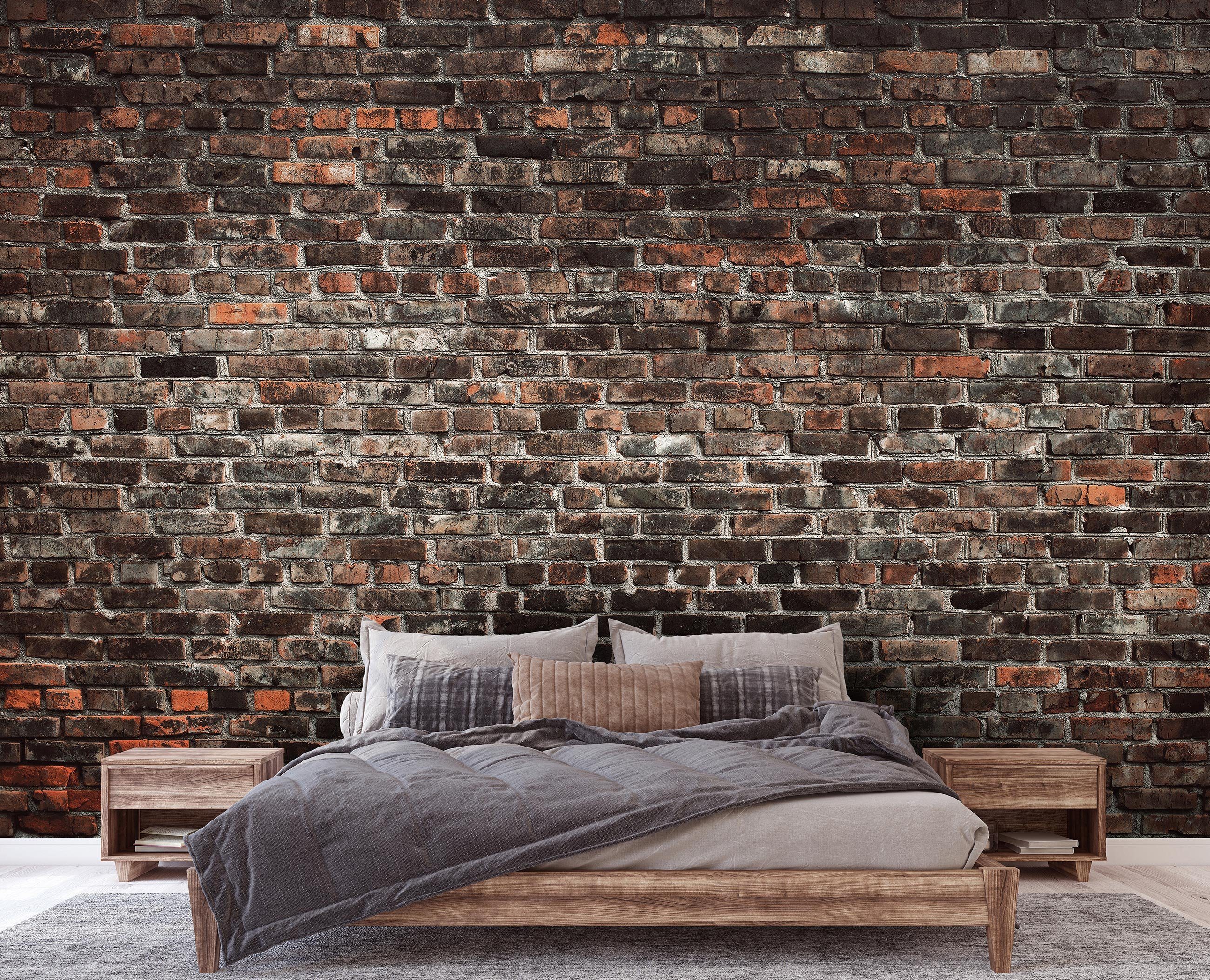 Wallarena Fototapete Ziegel Stein Imitation Vlies Tapete Wohnzimmer Schlafz günstig online kaufen