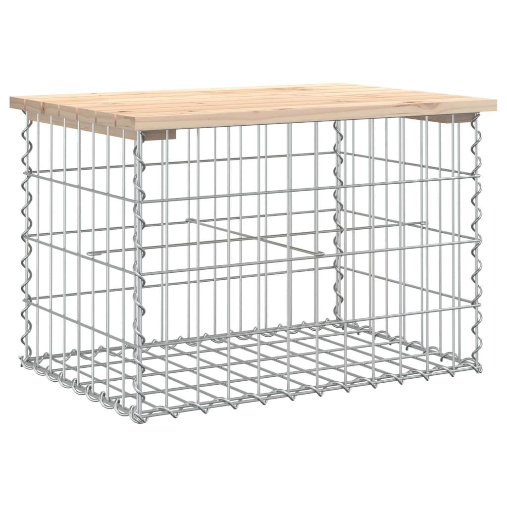 Gartenbank Gartenbank aus Gabionen 63x44x42 cm Massivholz Kiefer