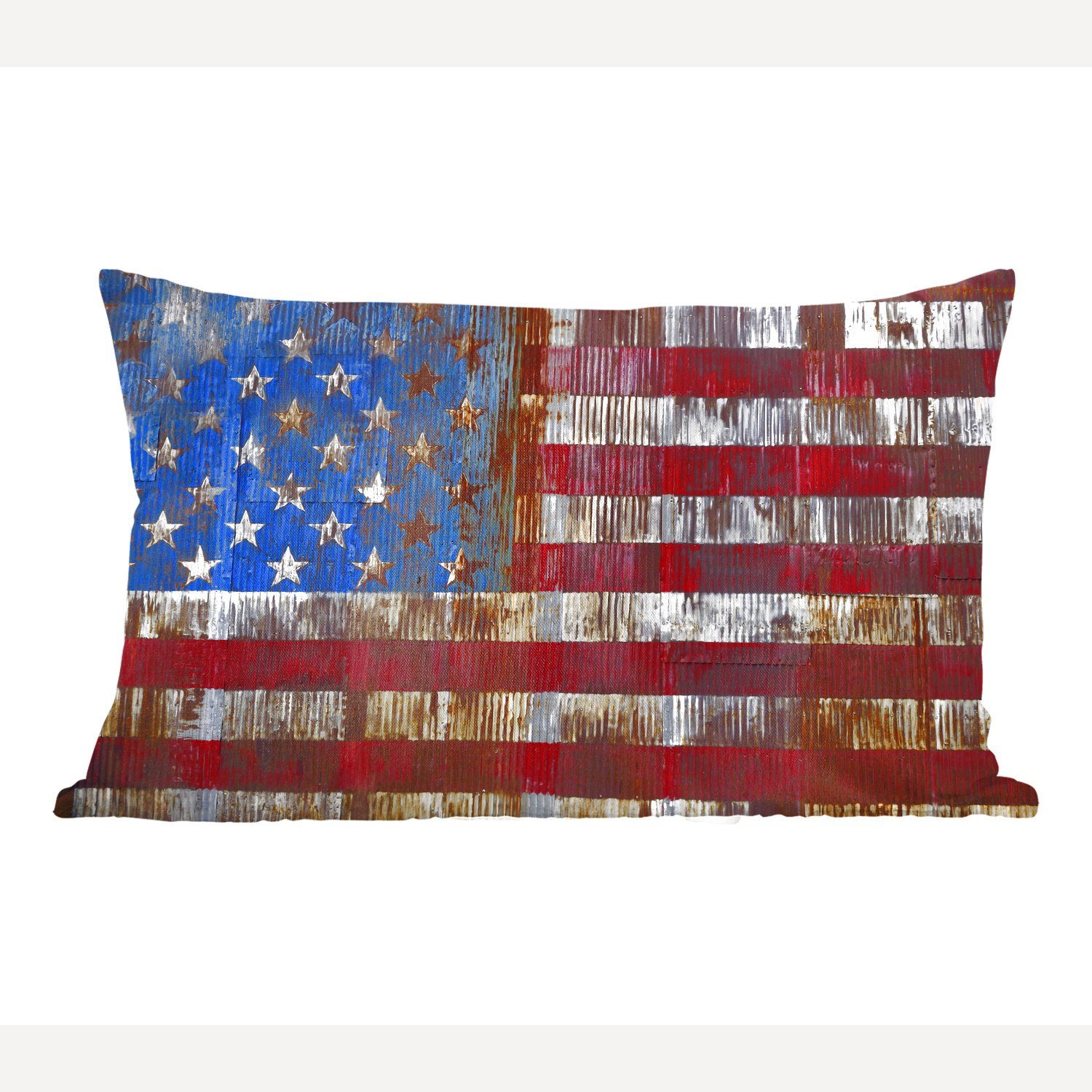 MuchoWow Dekokissen Verrostete Flagge der Vereinigten Staaten, Wohzimmer Dekoration, Zierkissen, Dekokissen mit Füllung, Schlafzimmer