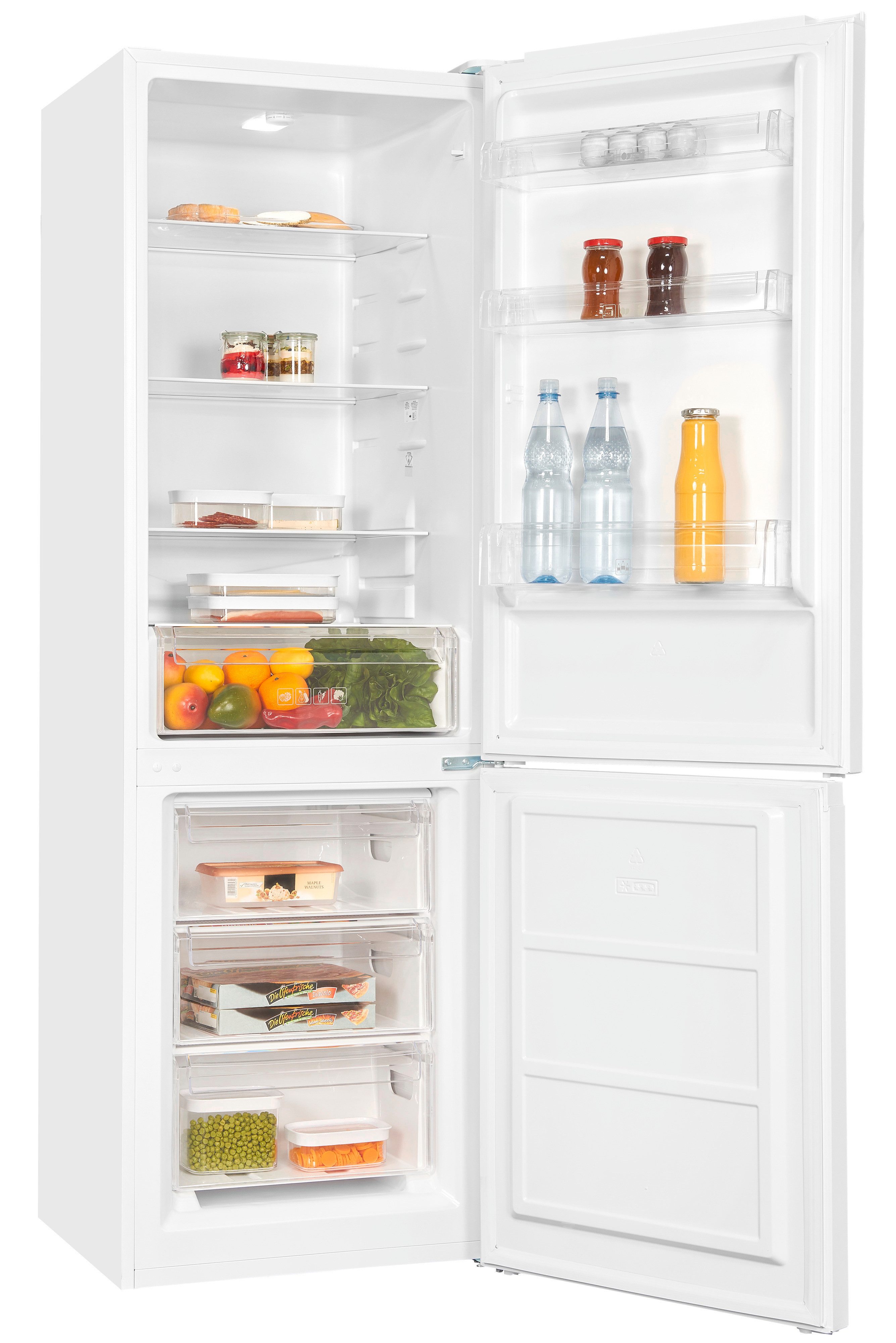 exquisit Kühl-/Gefrierkombination KGC320-95-E-040C, 185,8 cm hoch, 60 cm breit, 315 Liter Nutzinhalt, Elektronische Steuerung