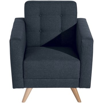 58 aufm Kessel Sessel Sessel Karisa Bezug Flachgewebe Buche natur / blau 21915 (Sparpreis inkl. Kostenlosem Versand, 1-St), hochwertig verarbeitet,bequemer Sitz