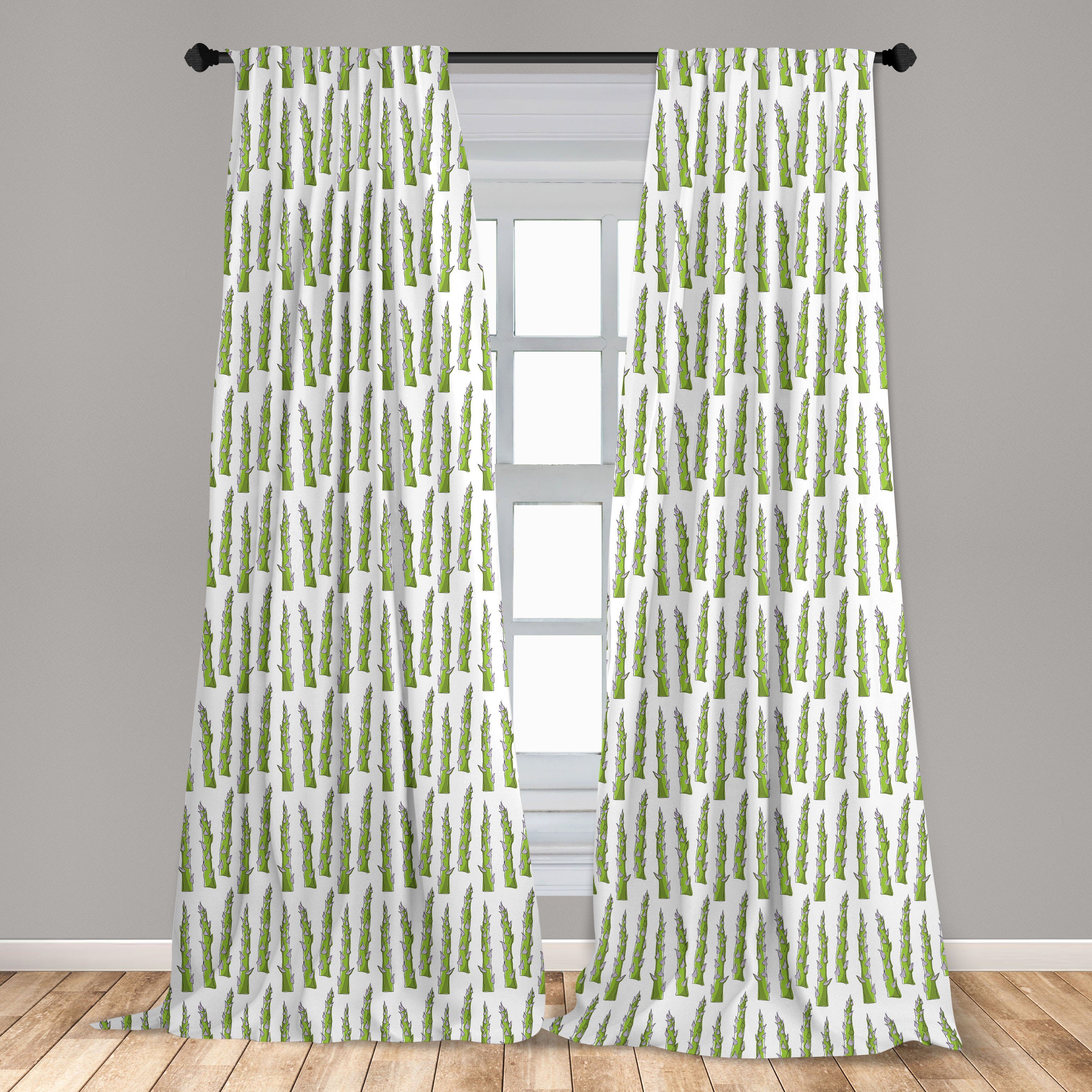 Gardine Vorhang Abakuhaus, Microfaser, Dekor, Schlafzimmer Spargel für Wohnzimmer Artikel Veggie Greenery