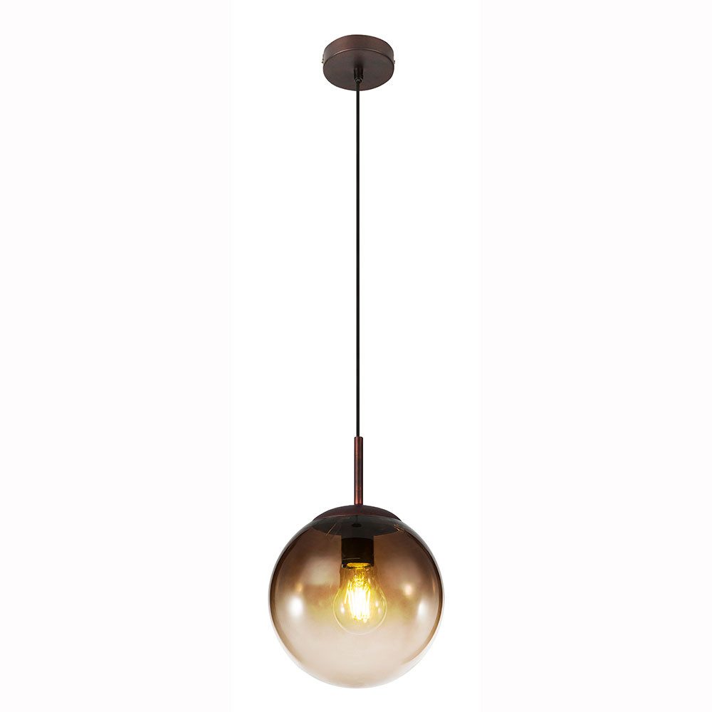 GLOBO LIGHTING LED-Hängeleuchte, Leuchtmittel inklusive, Warmweiß, LED Pendelleuchte Pendellampe Wohnzimmer Glas Kugel Hängelampe