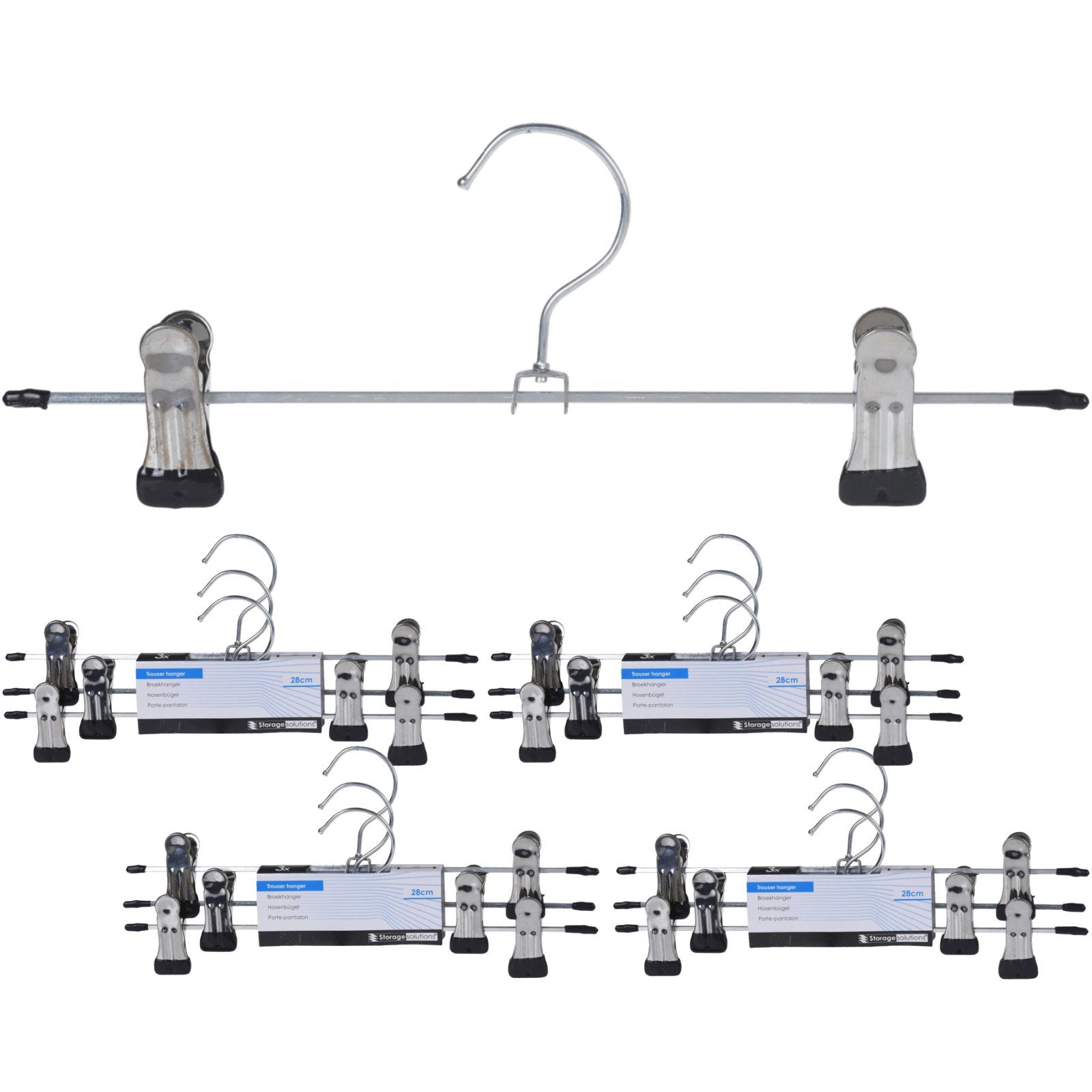 Kleiderbügel Metall Bügel, Koopman (12-tlg), Hosenspanner 29 12 cm