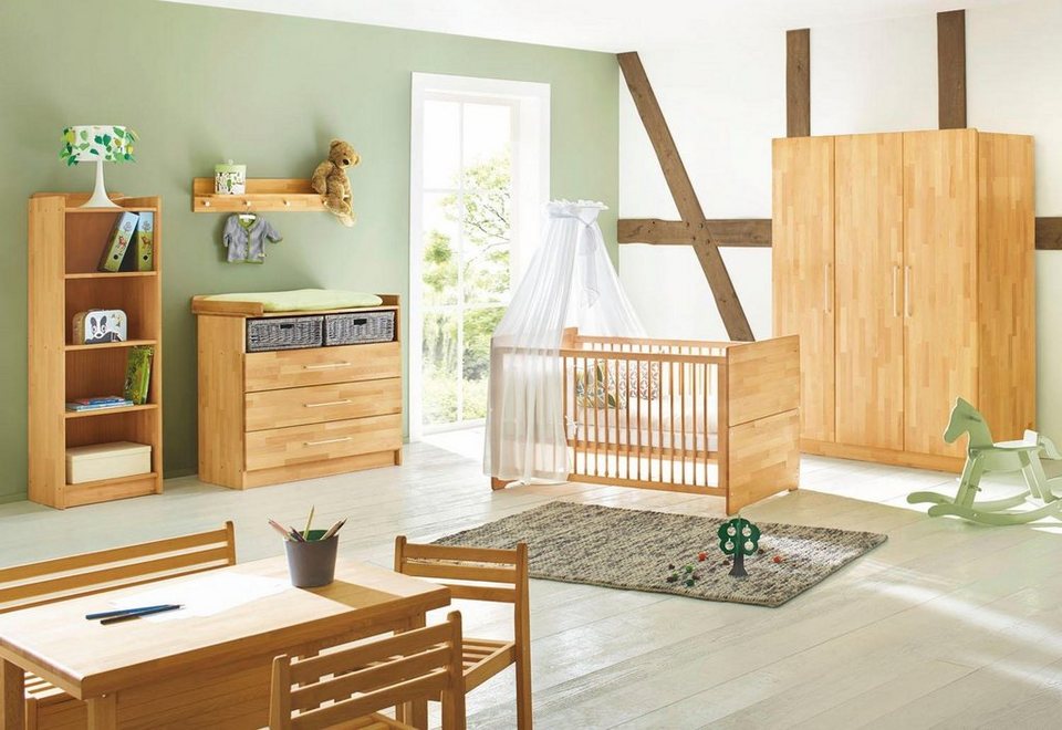 Pinolino® Babyzimmer-Komplettset Natura, (Set, 3-St., Kinderbett,  Wickelkommode und Schrank), breit groß; mit Kinderbett,