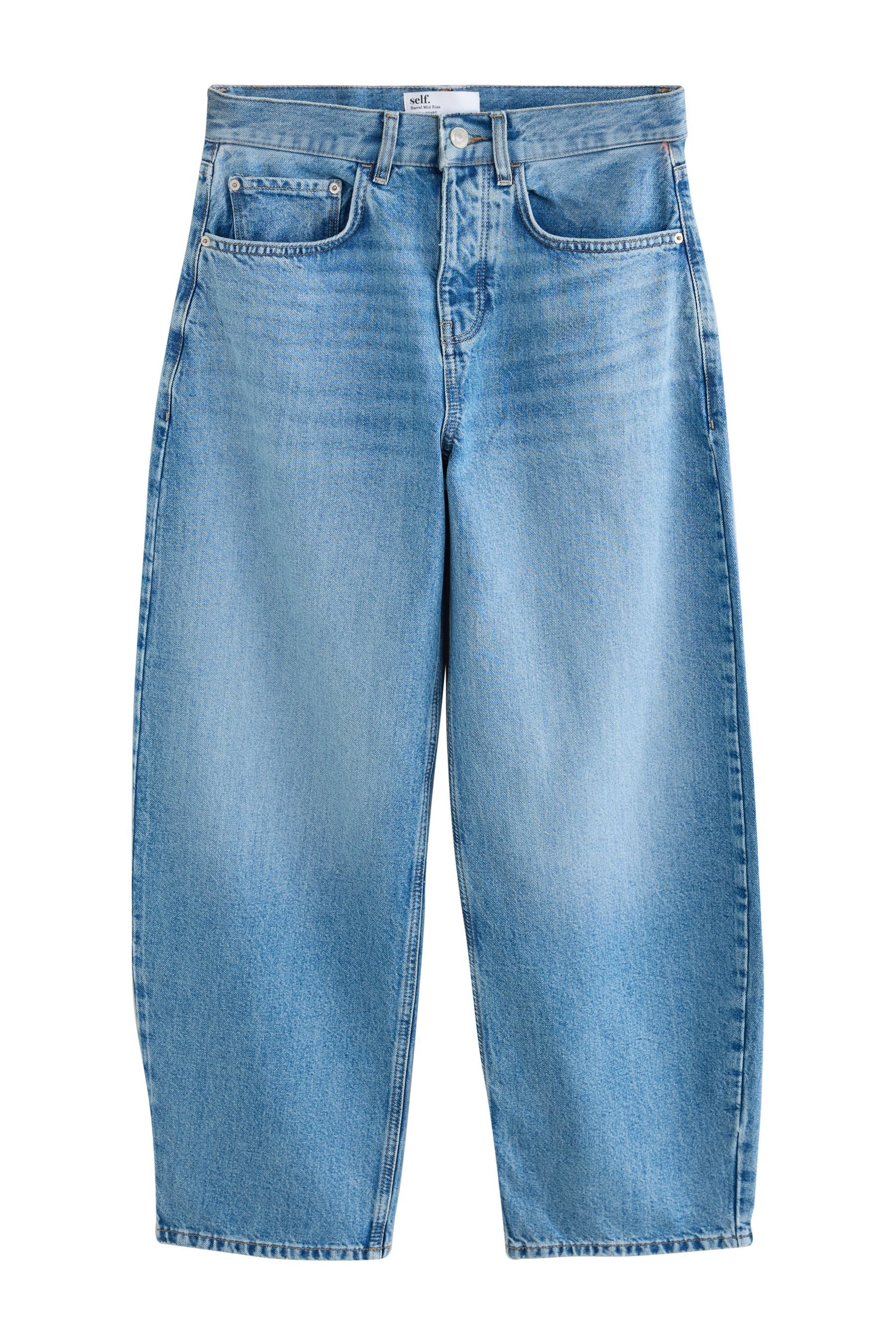 self Weite Jeans self. Jeans im Barrel Fit, Kurzgröße (1-tlg)
