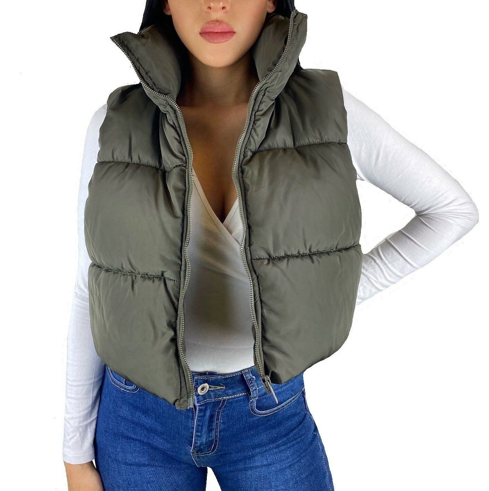 Worldclassca Steppweste Worldclassca Damen Steppweste mit Kapuze Crop Weste Ärmellos S-XL Neue Kollektion - Stilvolle und gemütliche Streetwear Mode für Damen