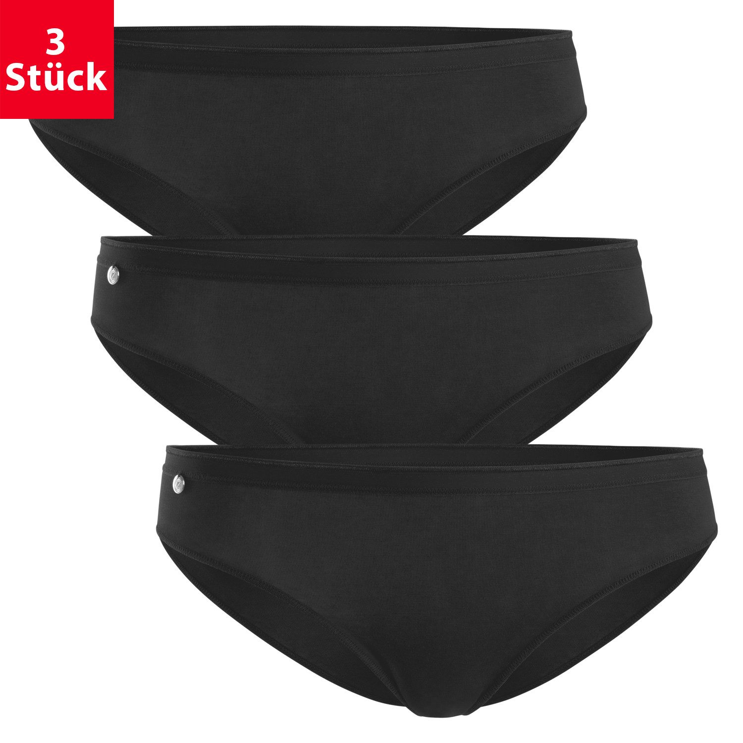 celodoro Slip Damen Basic Bikini Slip (3er Pack) mit Schmuck Logo günstig online kaufen