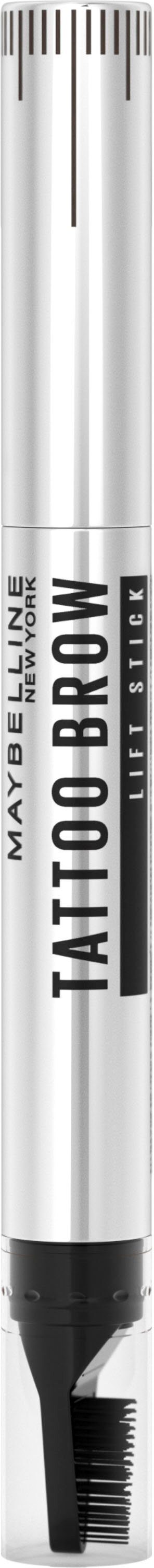 MAYBELLINE NEW YORK Augenbrauen-Gel Tattoo Lifter-Bürste, Lift, Augen-Make-Up Wachs 2-1 Deep 4 Brown und Brow mit