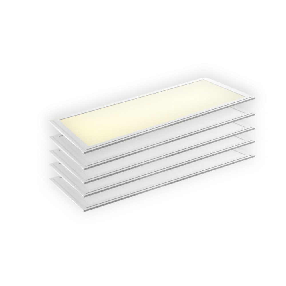 ENOVALITE LED Rasterleuchte 5er Pack LED Panelleuchte 120x30 cm, 36 W, 3.600 lm, 3000 K (warmweiß), LED fest integriert, Warmweiß