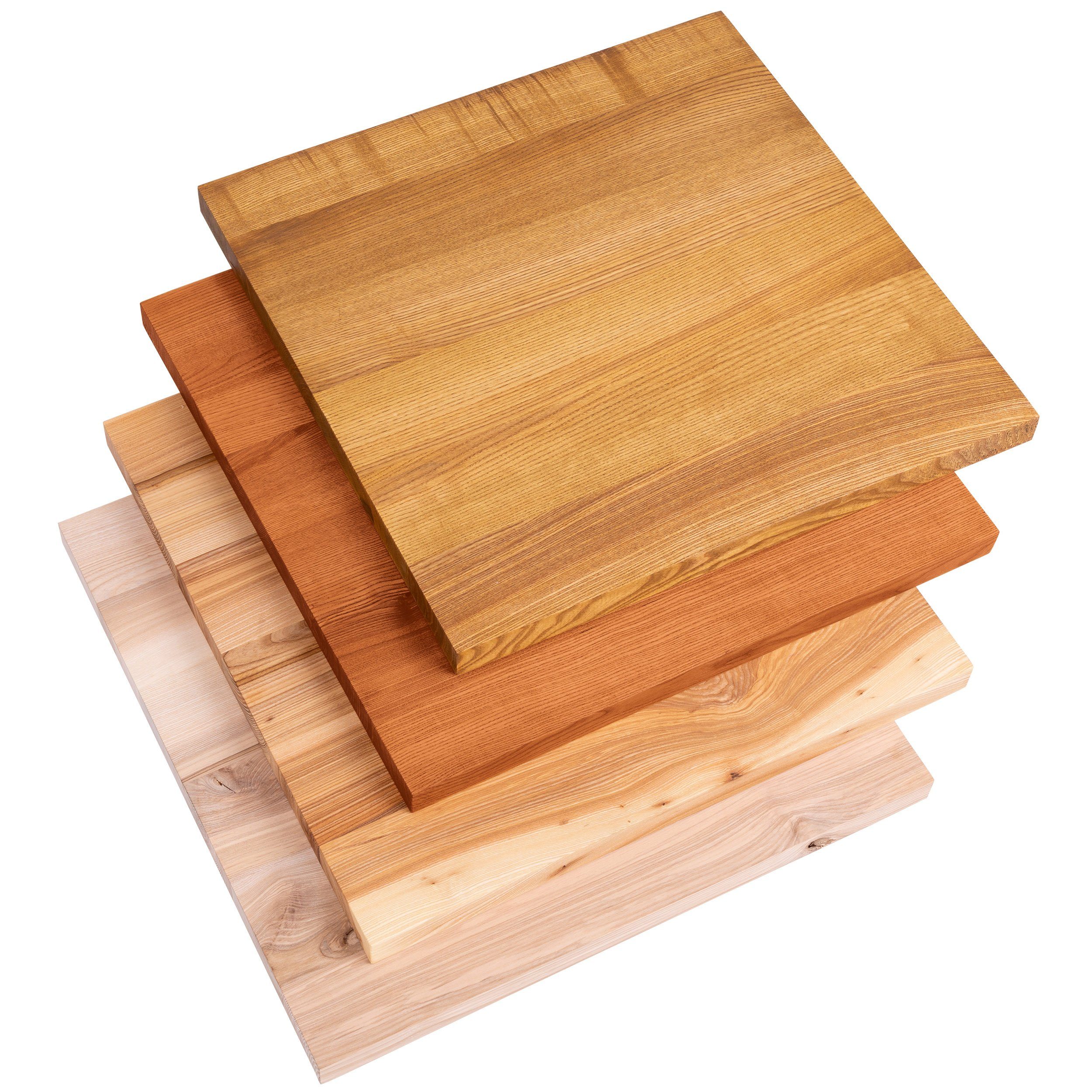 LAMO Manufaktur Esstischplatte LHB (Bürotisch, Esstischtischplatte), 40mm starke Massivholzplatte Natur
