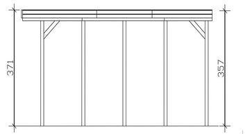 Skanholz Einzelcarport Friesland, BxT: 397x708 cm, 351 cm Einfahrtshöhe, für Caravan