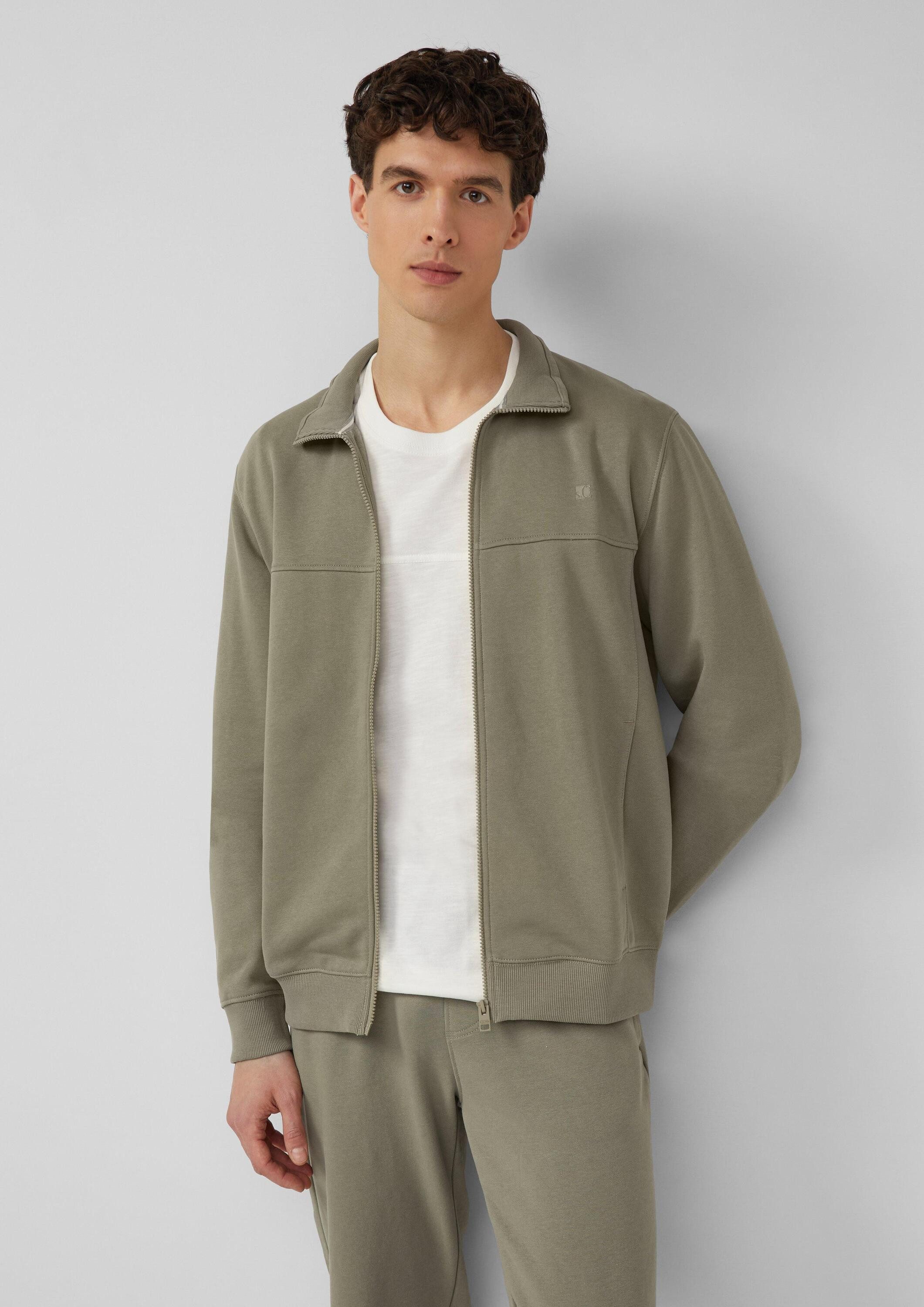 s.Oliver Sweatjacke Sweatshirt Jacke Sweatshirt-Jacke mit Stehkragen und Eingrifftaschen