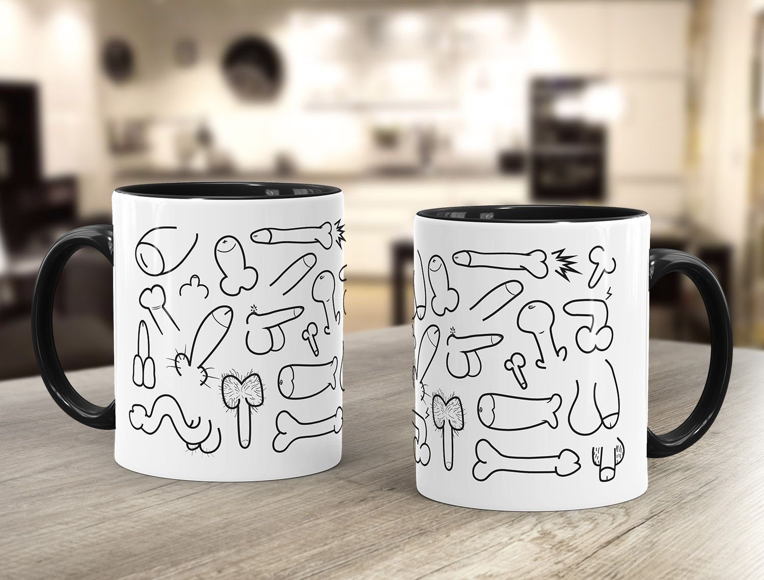 Fun MoonWorks Keramik Keramiktasse Penis glänzend Teetasse Tasse Tasse Tasse Kaffeetasse Muster MoonWorks®,
