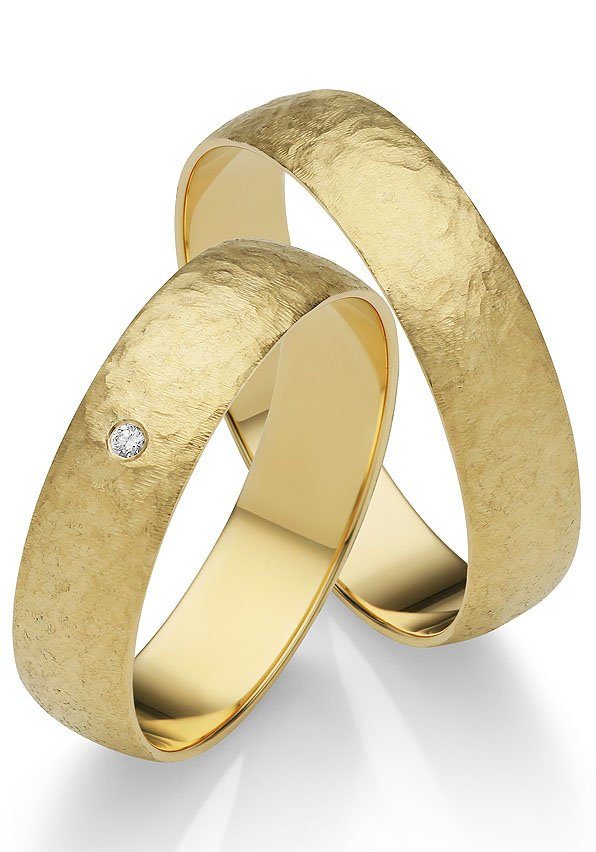 Firetti Trauring Schmuck Geschenk Gold 375 Hochzeit Ehering "LIEBE", Made in Germany, wahlweise mit oder ohne Brillant