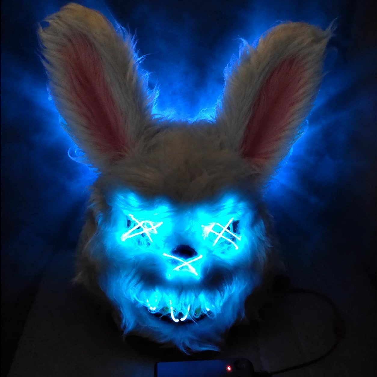 TK Gruppe Verkleidungsmaske Leuchtende Halloween-Kostümmaske in verschiedenen Motiven und Farben, (Packung), Steuerbar - drei Lichteffekte
