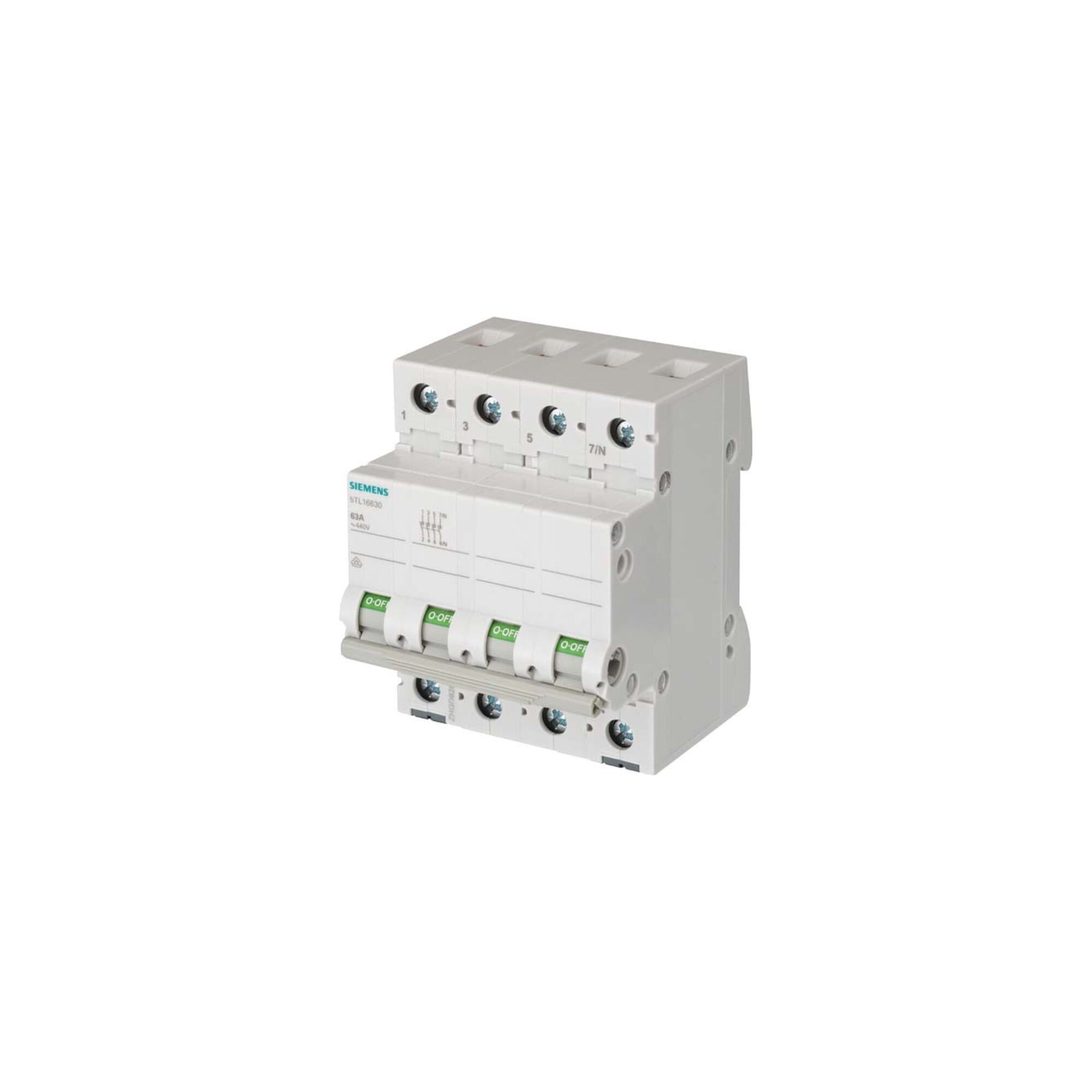 SIEMENS Gardinenbefestigungen Ersatzteile Siemens Indus.Sector Ausschalter 63A,3pol.+N 5TL1663-0