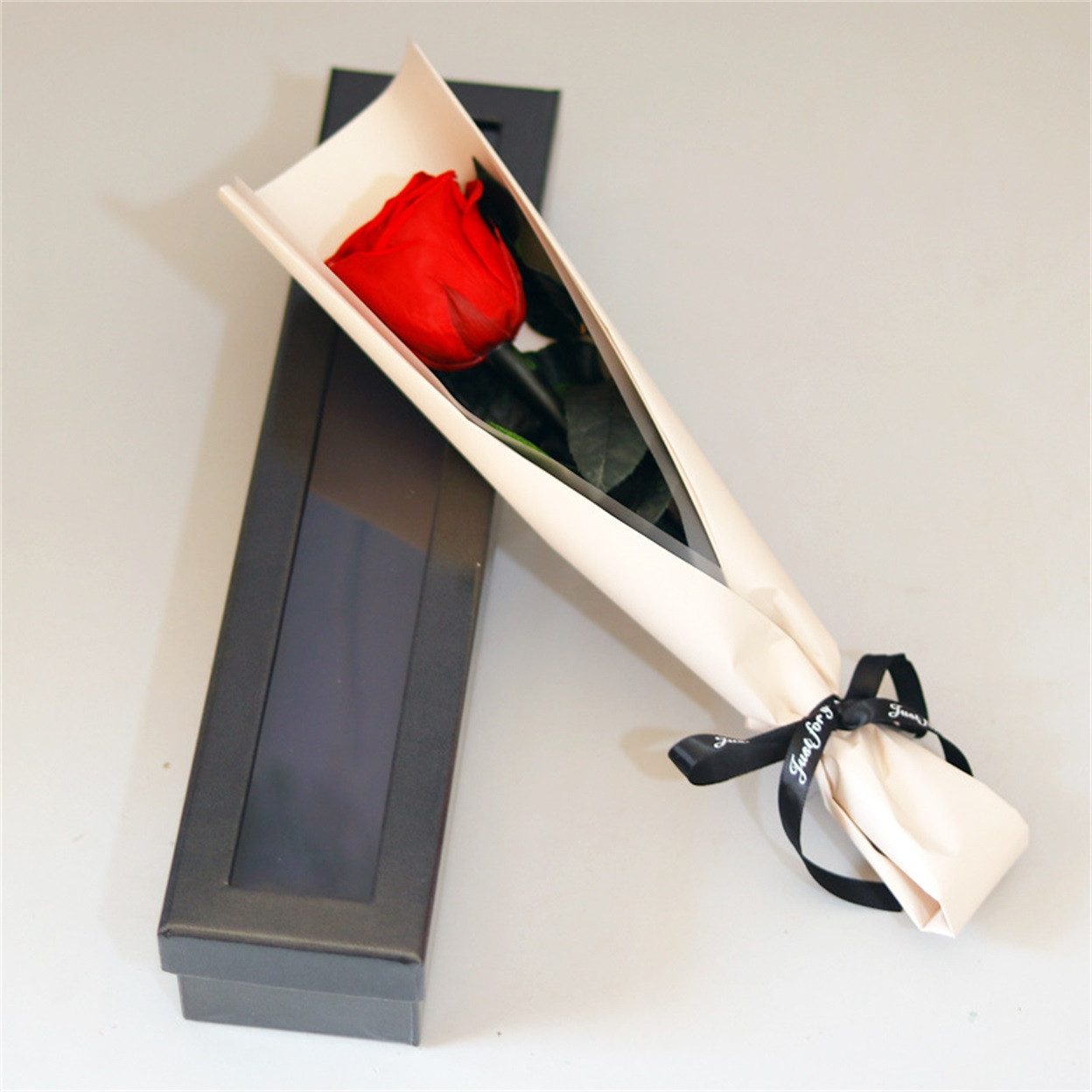 Kunstblume Ewige Rose Konservierte Echte Rose in Geschenkbox Geschenk Für Frauen, MOPUEA, Echte Rose langlebig pflegefrei dekorativ verpackt – Bild 2 von 5