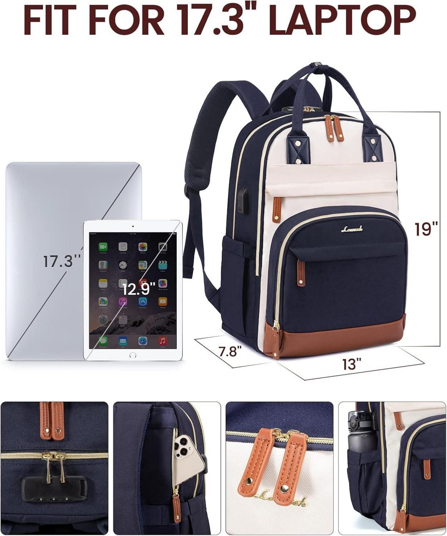 LuxusKollektion Laptoprucksack Rucksack Damen 17 Zoll günstig online kaufen