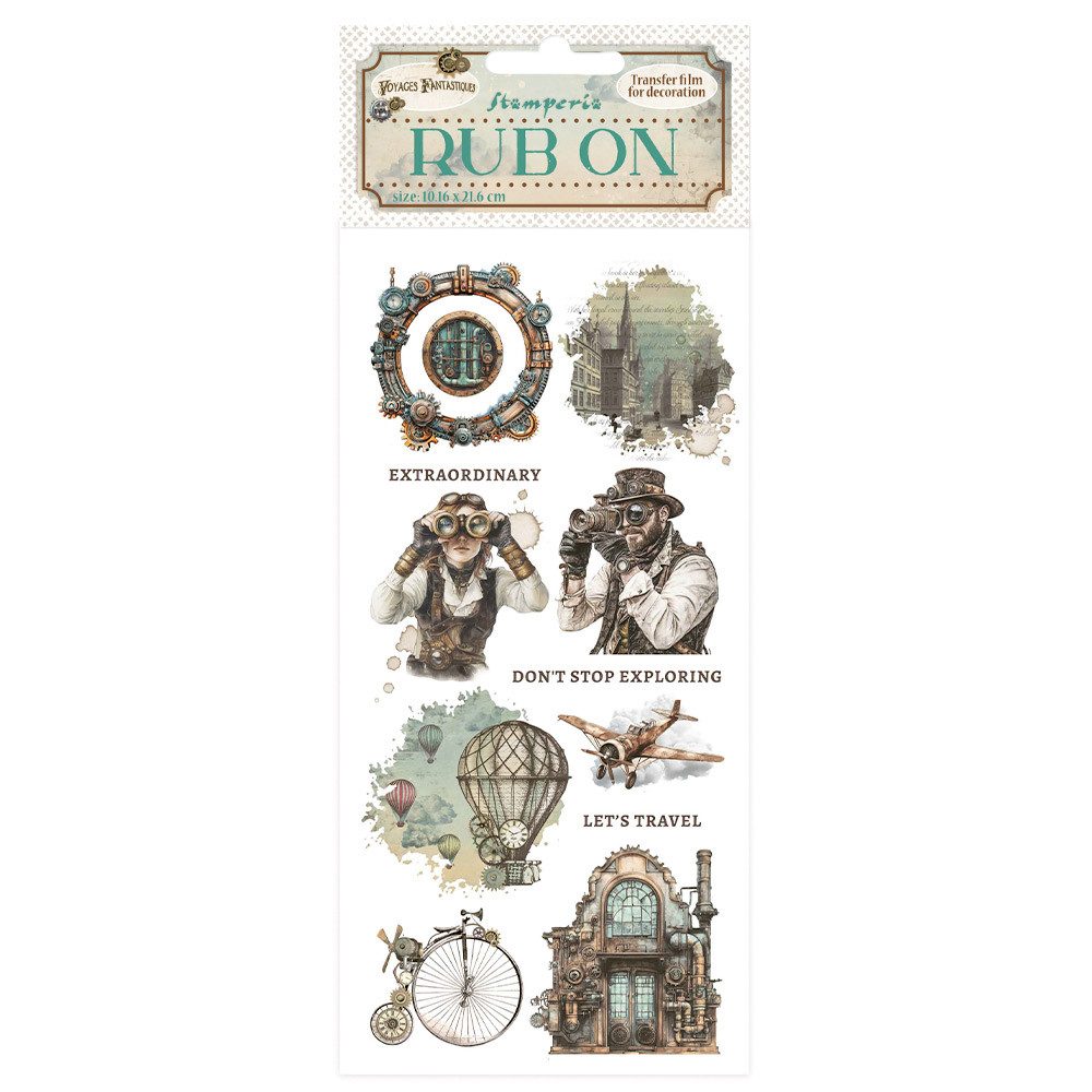 Stamperia Dekorationsfolie Rub On Transferfolie 'Voyages Fantastiques', 21,6x10,2cm