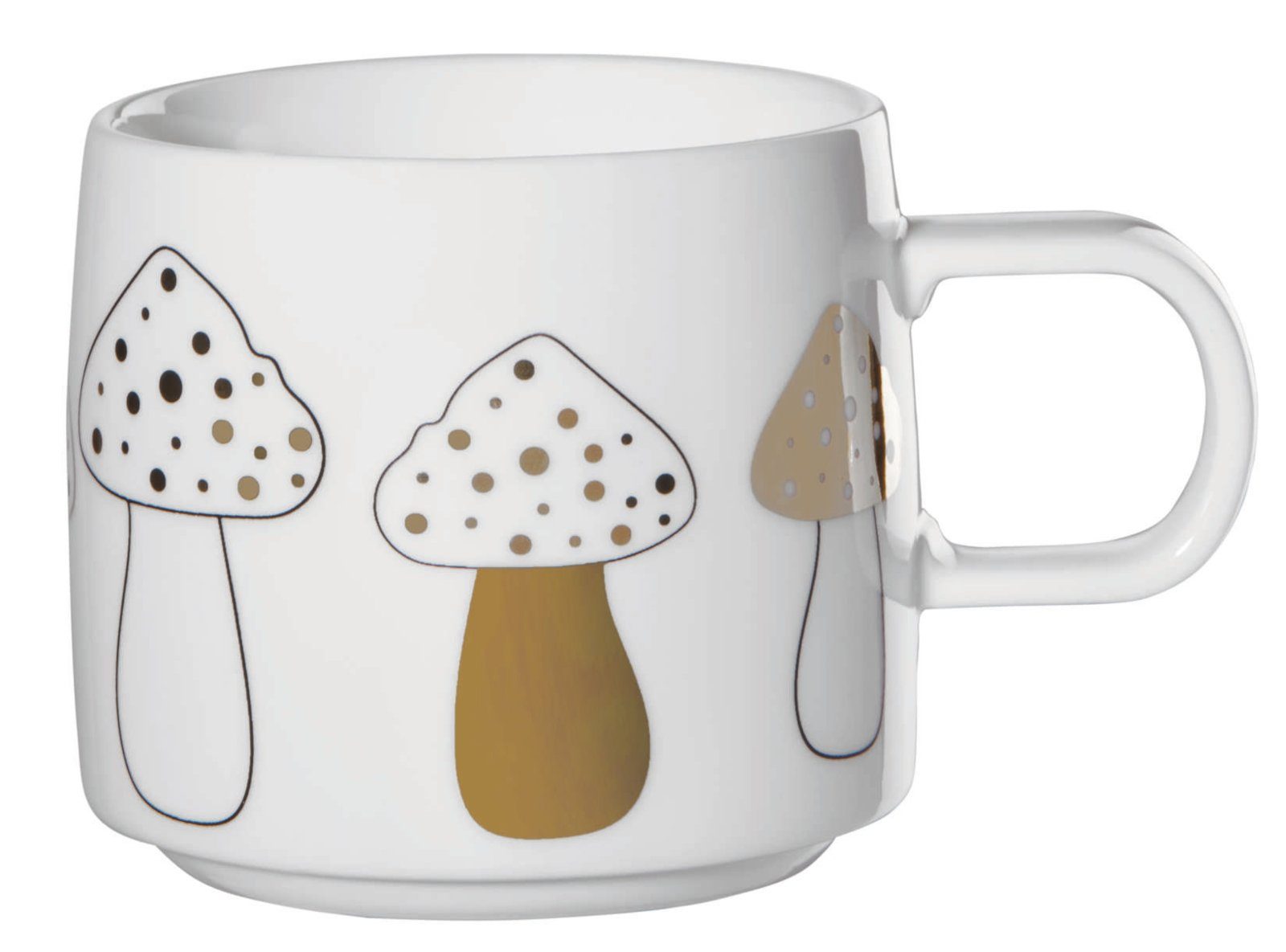 ASA SELECTION Becher Xmas Pilz I Henkelbecher weiss 0,35 l, Porzellan