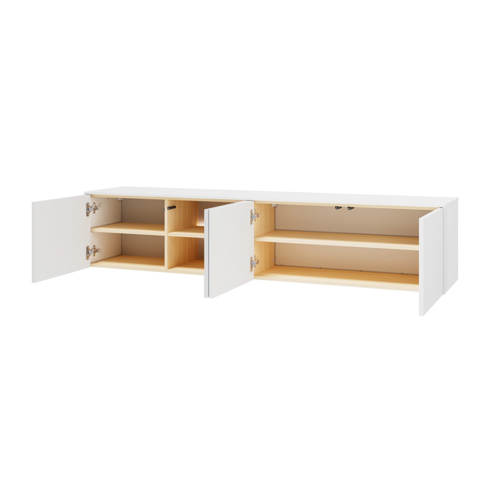 HAUSELEMENT TV-Schrank LIBA LB-05B mit LED-Beleuchtung 4 Türen Lowboard 195 cm Fernsehschrank Modern