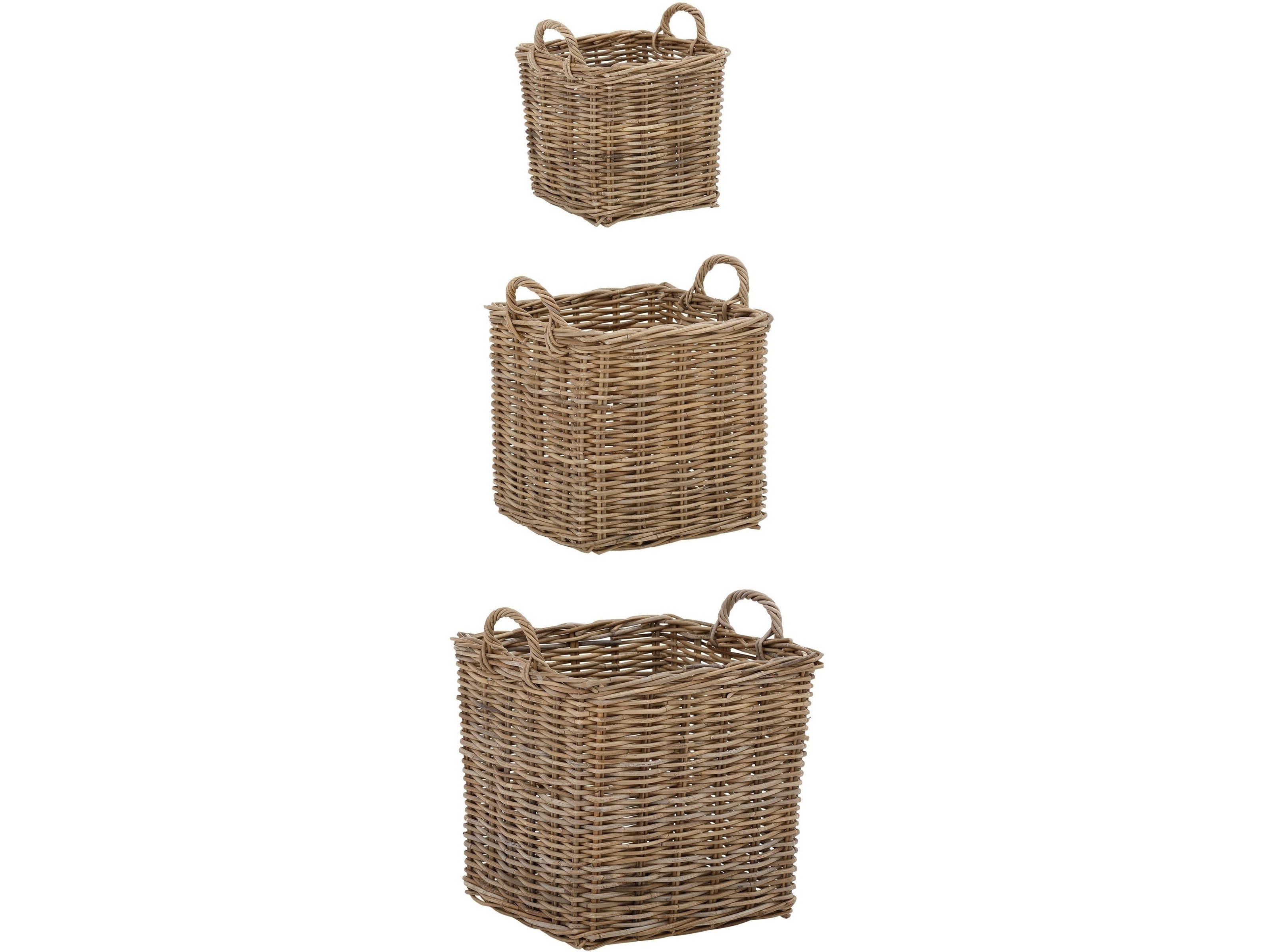 freiraum Flechtkorb Åmund, in Grau, Rattan - 32x34,5x32cm (BxHxT)