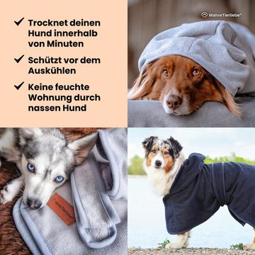 Wahre Tierliebe Hundebademantel Premium Hunde Bademantel, kuschelig, saugstark und waschbar, In verschiedenen Größen und Farben erhältlich