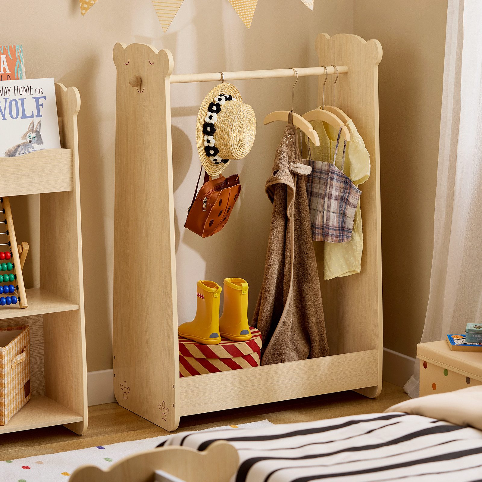 SoBuy Kinderkleiderschrank KMB102 Kleiner Schrank Möbel in Kinderzimmer günstig online kaufen