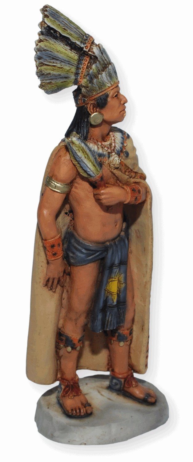 mit Moctezuma cm Reich Herrscher American Dekofigur des II. der H Dekofigur Native Castagna Kopfschmuck 19 Figur Azteken