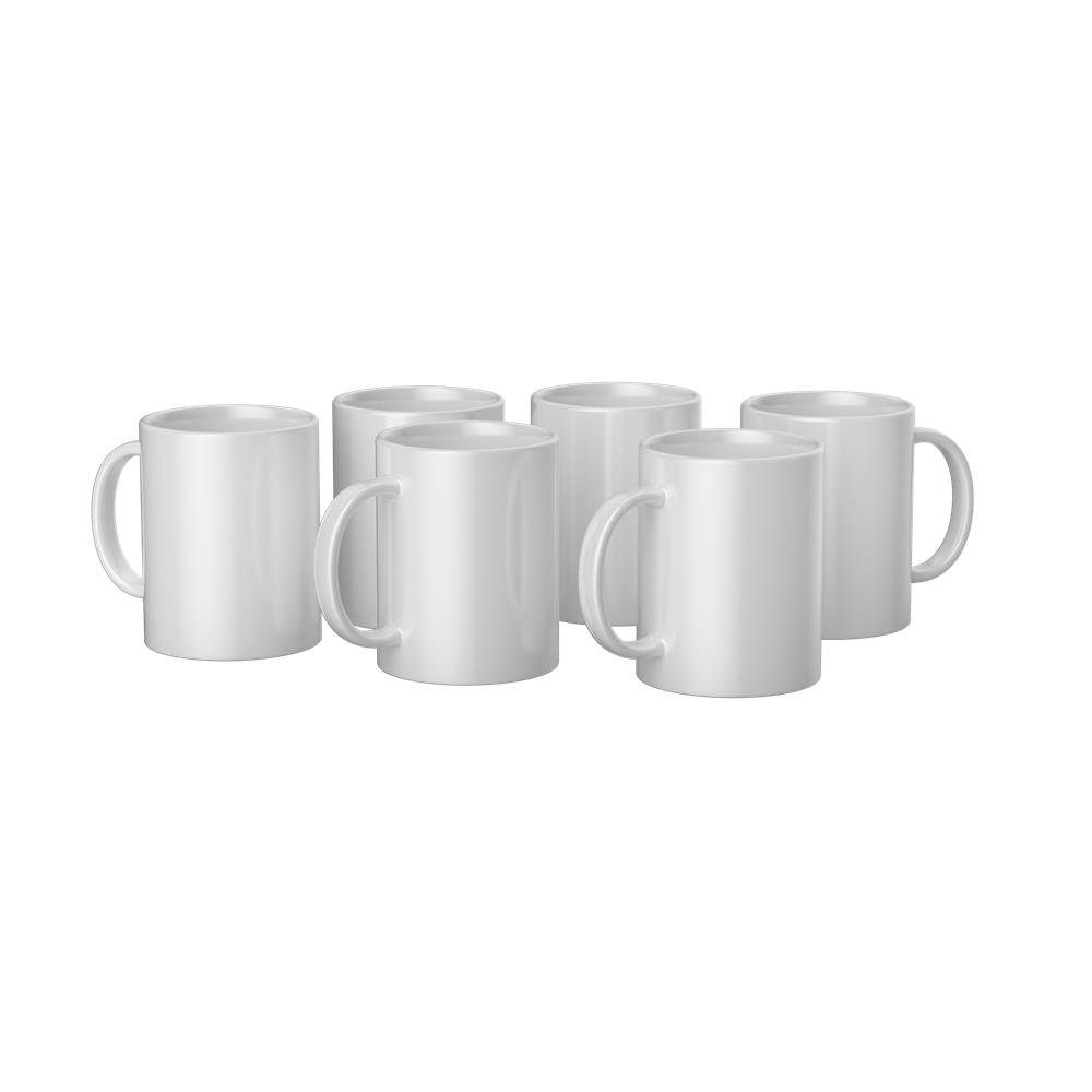 Cricut Tasse Keramikbecher Blank 440 ml Weiß, Tassenrohling, bedruckbar, 6er Pack / 6 Stück, spülmaschinen geeignet